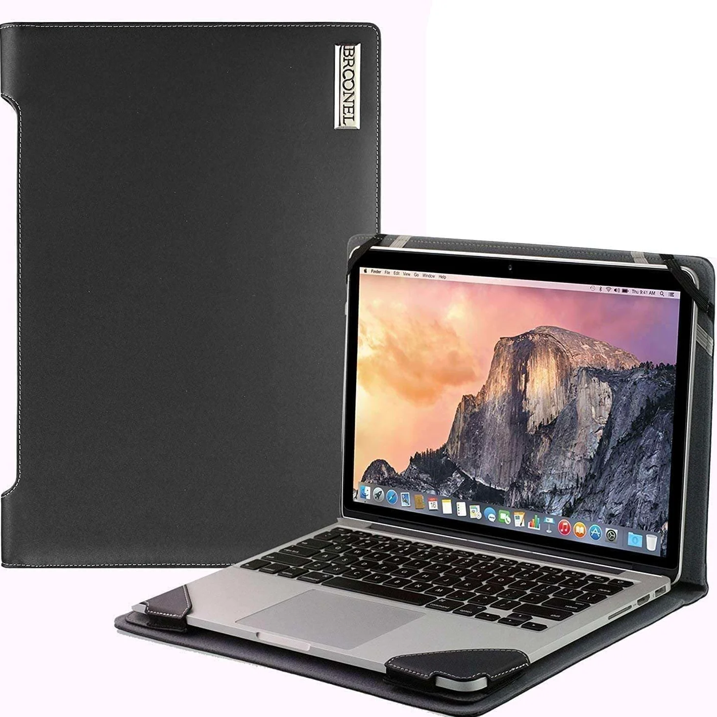 Serie Profile - Custodia in pelle nera per computer portatile - Compatibile con l'OMEN by HP 16-c0008na 16.1" Gaming Laptop