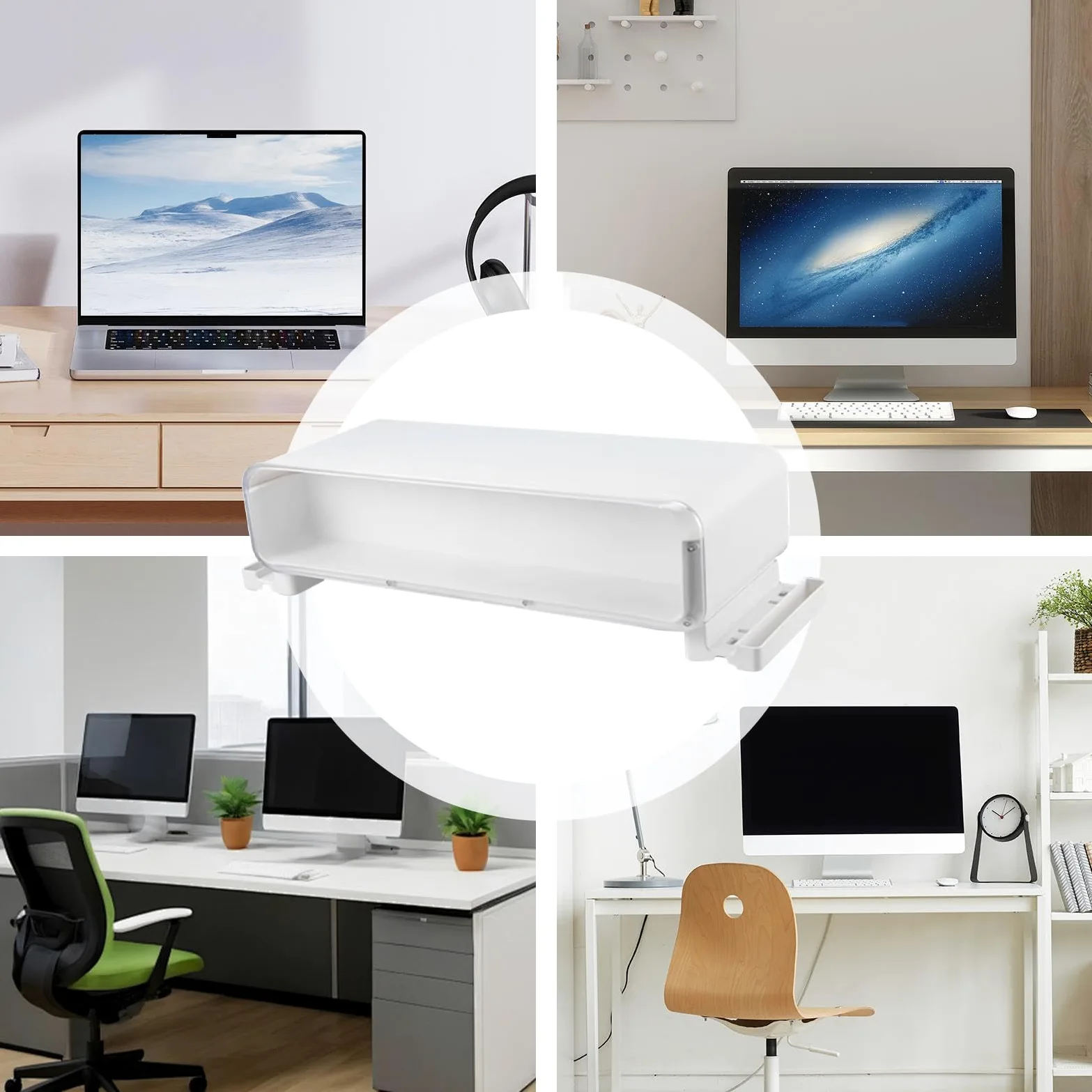 Alzaschermo per Scrivania Ergonomico E Antiscivolo, Multiuso Con Spazio Di | Alzatina per Laptop e Organizzatore da Ufficio Per Scuola, Postazione Di Lavoro, PC, Stampant