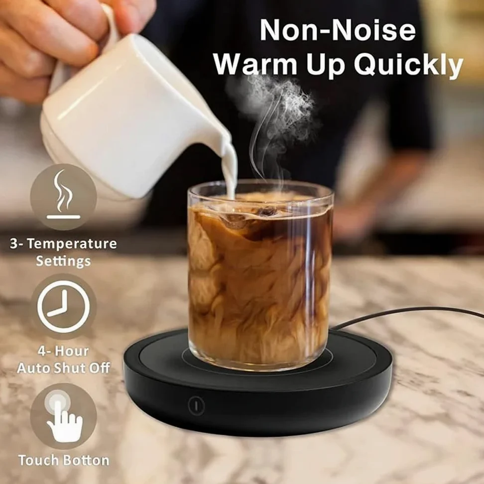 Scalda-tazze da caffè, scalda caffè e tazza per scrivania, con 3 impostazioni di temperatura e funzione di spegnimento automatico di 4 ore, per scrivania da ufficio