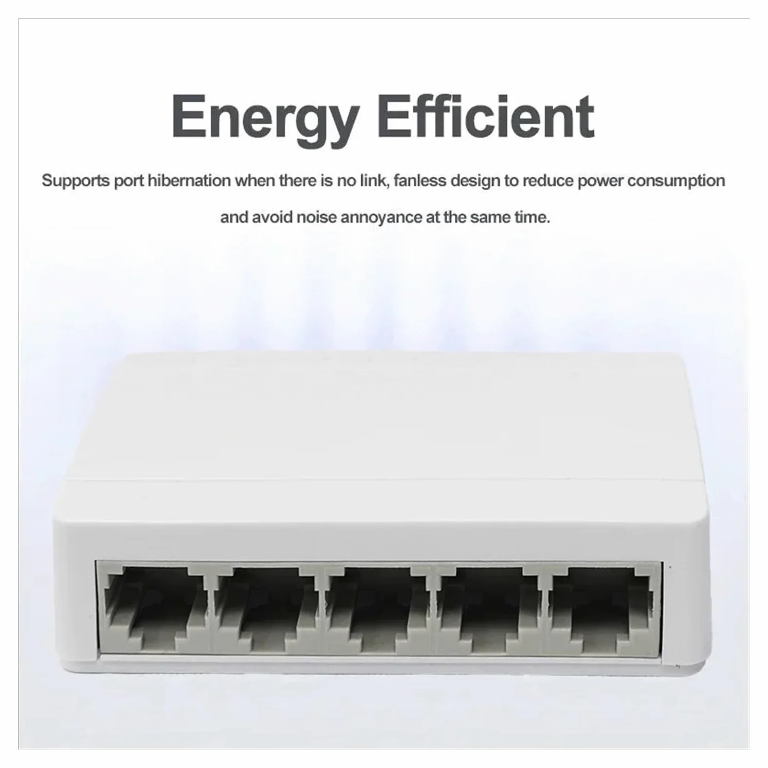 Switch Ethernet Gigabit a 5 porte, 10/100/1000 Mbps, per scrivania, Plug & Play, MDI/MDIX automatico, hub LAN RJ45 per ufficio a casa (1000 Mbps-USPlug)