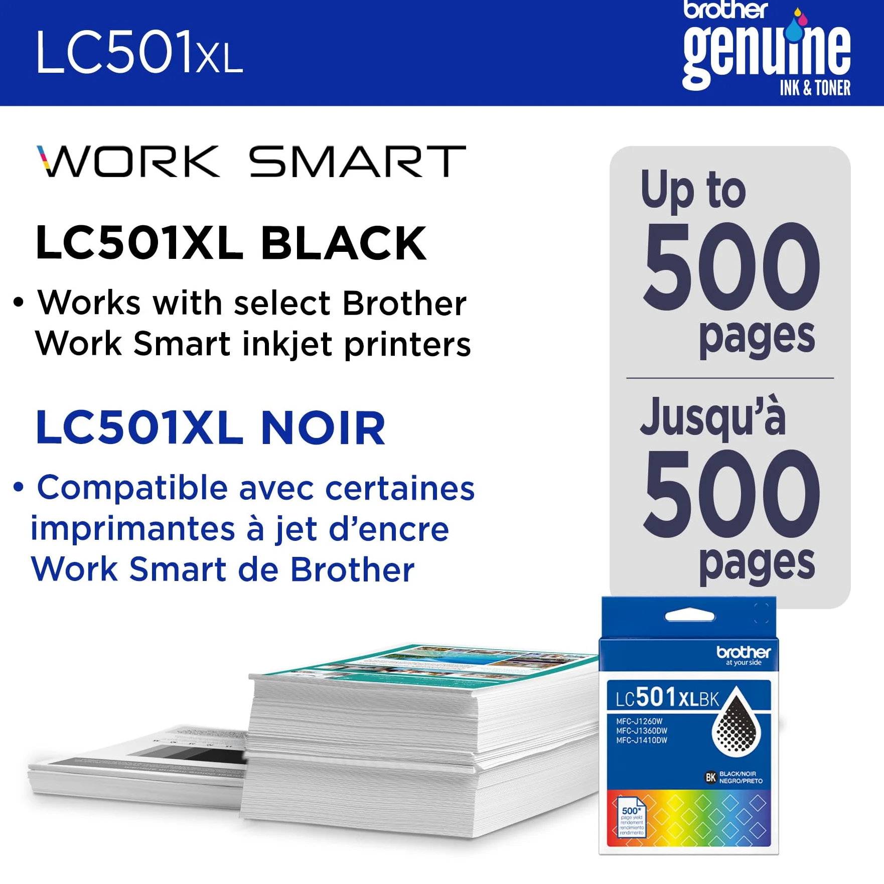 Brother Cartuccia d'inchiostro nero originale LC501XLBK ad alta resa