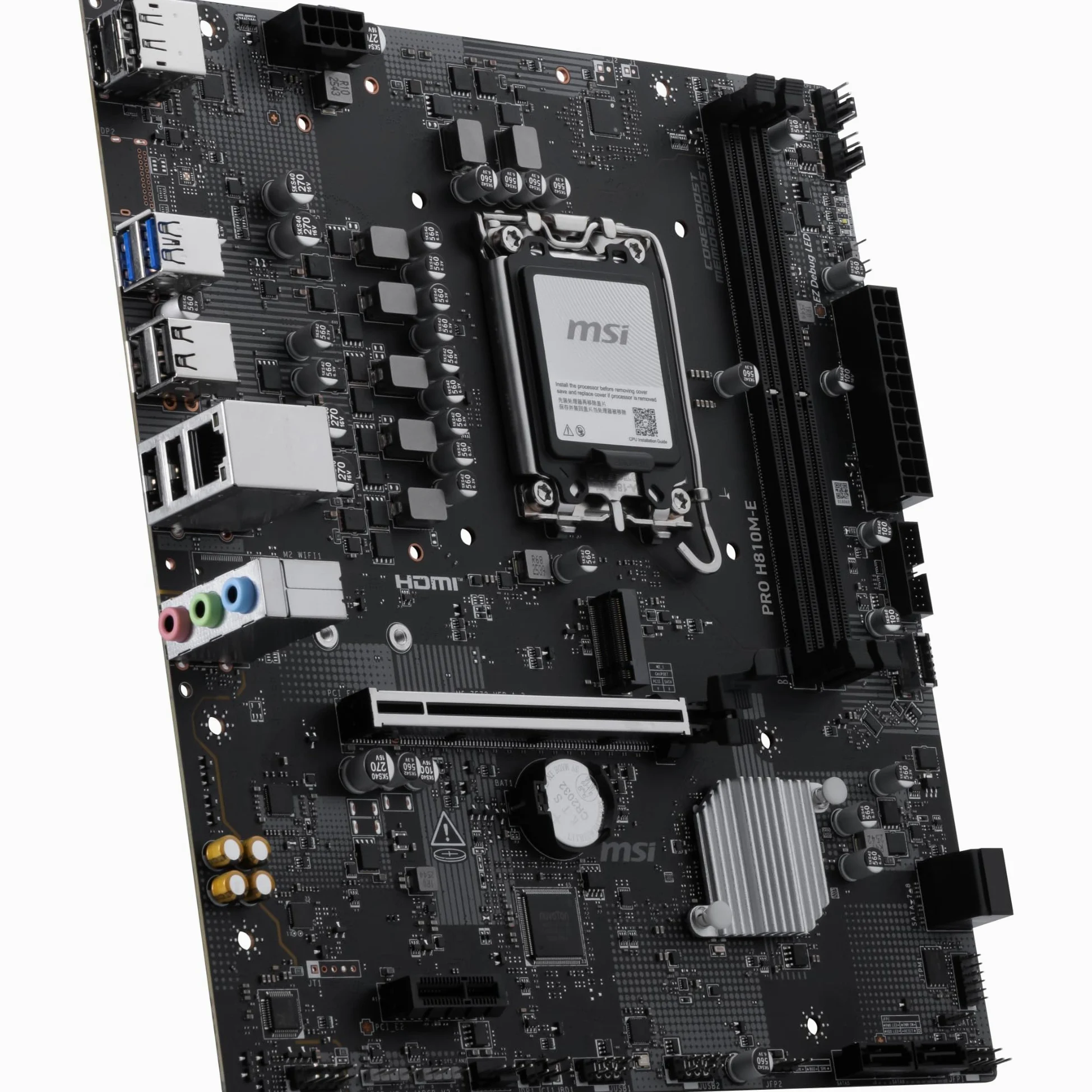 MSI Scheda madre PRO H810M-E, mATX, supporta processori Intel Core Ultra (serie 2), LGA 1851 - DDR5 Memory Boost (6400 MT/s MAX), PCIe 5.0 x16, M.2 Gen4, 2.5G LAN