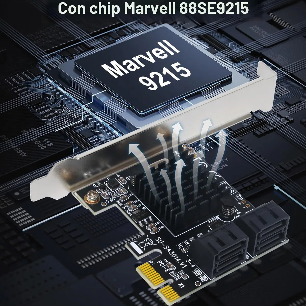 Scheda di Espansione Controller SATA 3.0 a 4 Porte PCIe - 6 Gbps Con Staffa a Basso Profilo, 4 Cavi SATA, Non RAID, Avvio Come Disco di Sistema, Supporta 4 Dispositivi