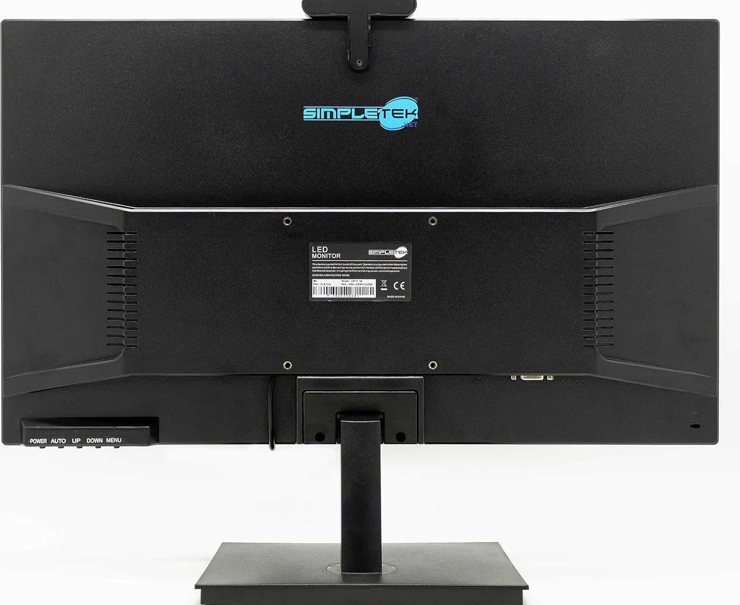 SIMPLETEK - Monitor con Webcam Integrata | Display Full HD 22" TN LCD | HDMI VGA | VESA 100x100mm | Retroilluminazione WLED