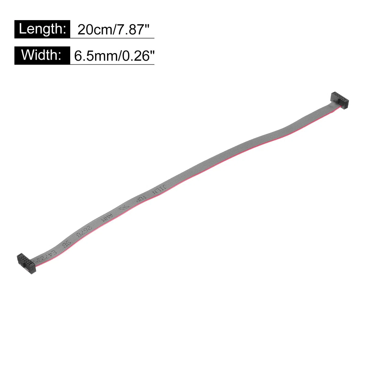 QUARKZMAN Cavo a Nastro Piatto Idc a 10 Pin, Passo 1,27 mm, connettore Fc a Fc, Lunghezza 20 cm, Filo Grigio per Computer, display Led, Dvd, confezione da 4 Pezzi