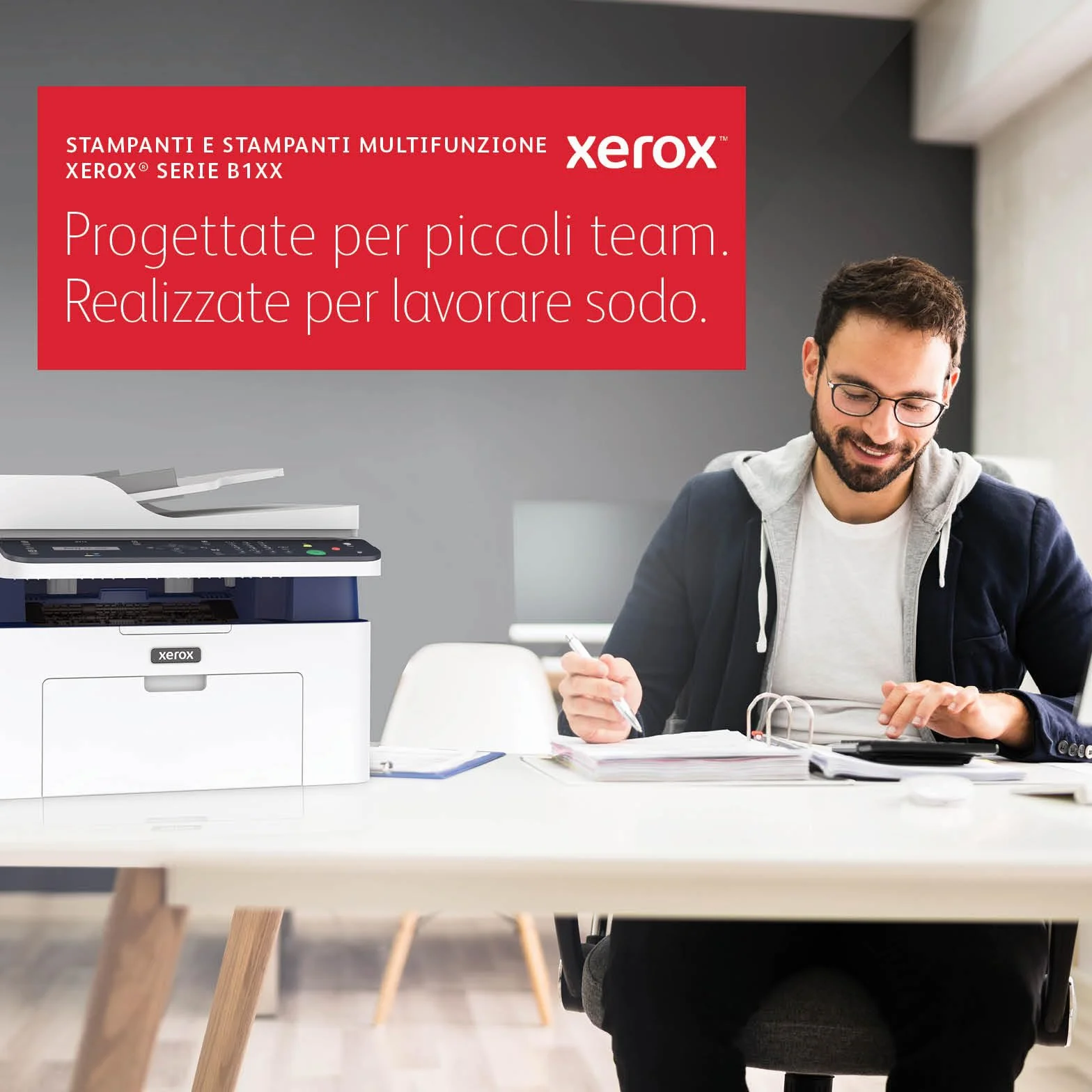 Xerox B105 Stampante Multifunzione Wireless – Laser monocromatica compatta All-in-One, stampa/scansione/copia, A4, ideale per scrivania in home office e piccoli team, compatibile mobili, Wi-Fi, EU
