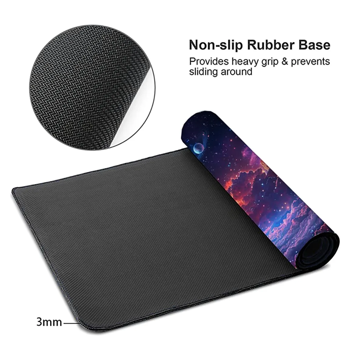 Tappetino per Mouse Gaming XXL 1200x600x3mm– Ufficio Mousepad Grande – Migliora la Velocità e la Precisione Tenuta Stabile Sottomano per Ufficio e Casa Accessori Scrivania Universo PjY9847 N-U