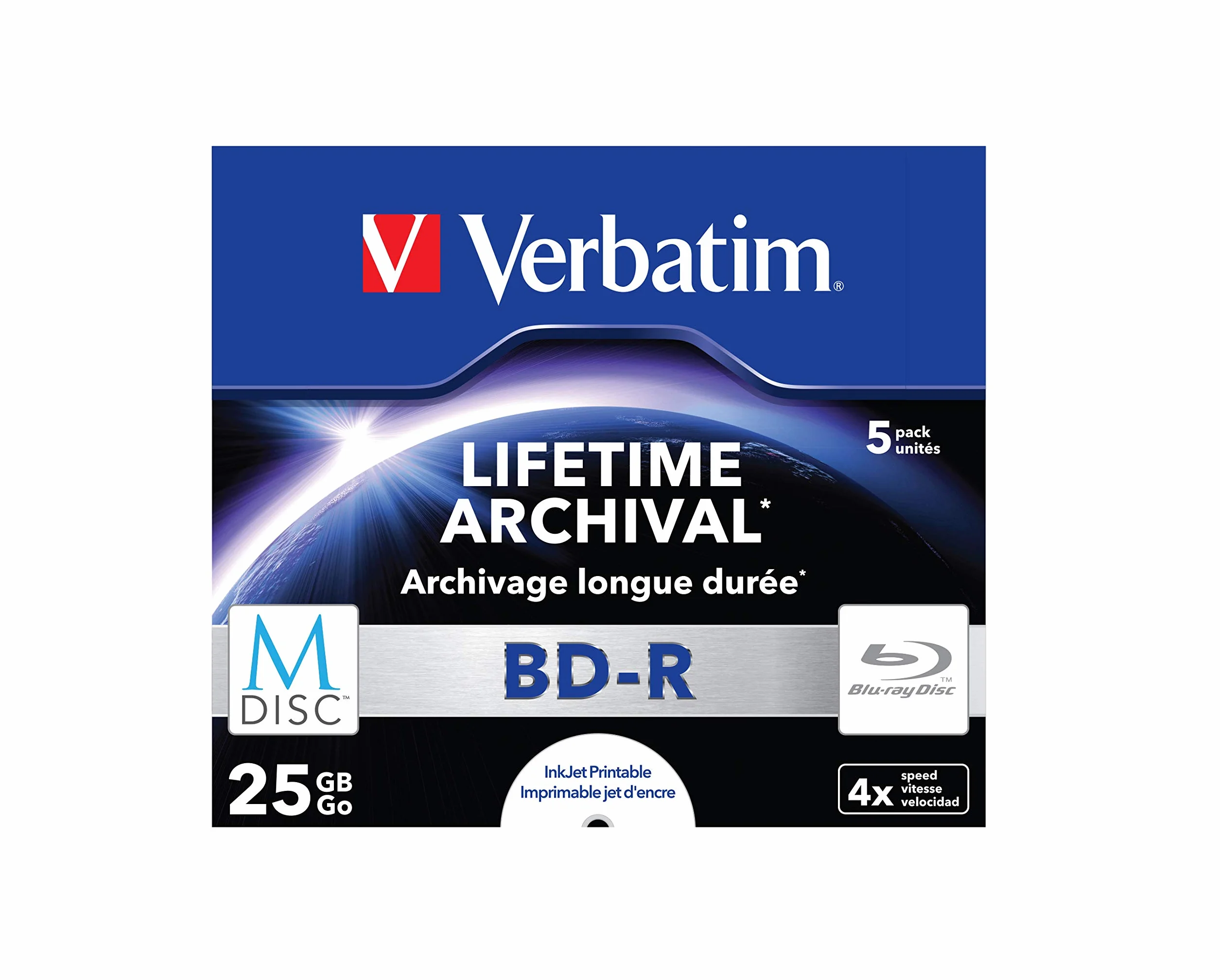 Verbatim 43823 BD-R da 25 GB, 5 Pacco Jewel Case