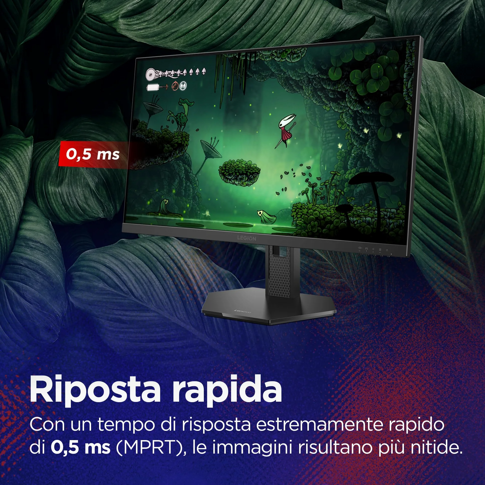 Lenovo Legion 27-15 | 27" Monitor Gaming IPS Full HD | 240Hz | 0.5 ms | DP 1.4, 2x HDMI 2.1 | AMD FreeSync Premium | Regolabile | VESA 100x100