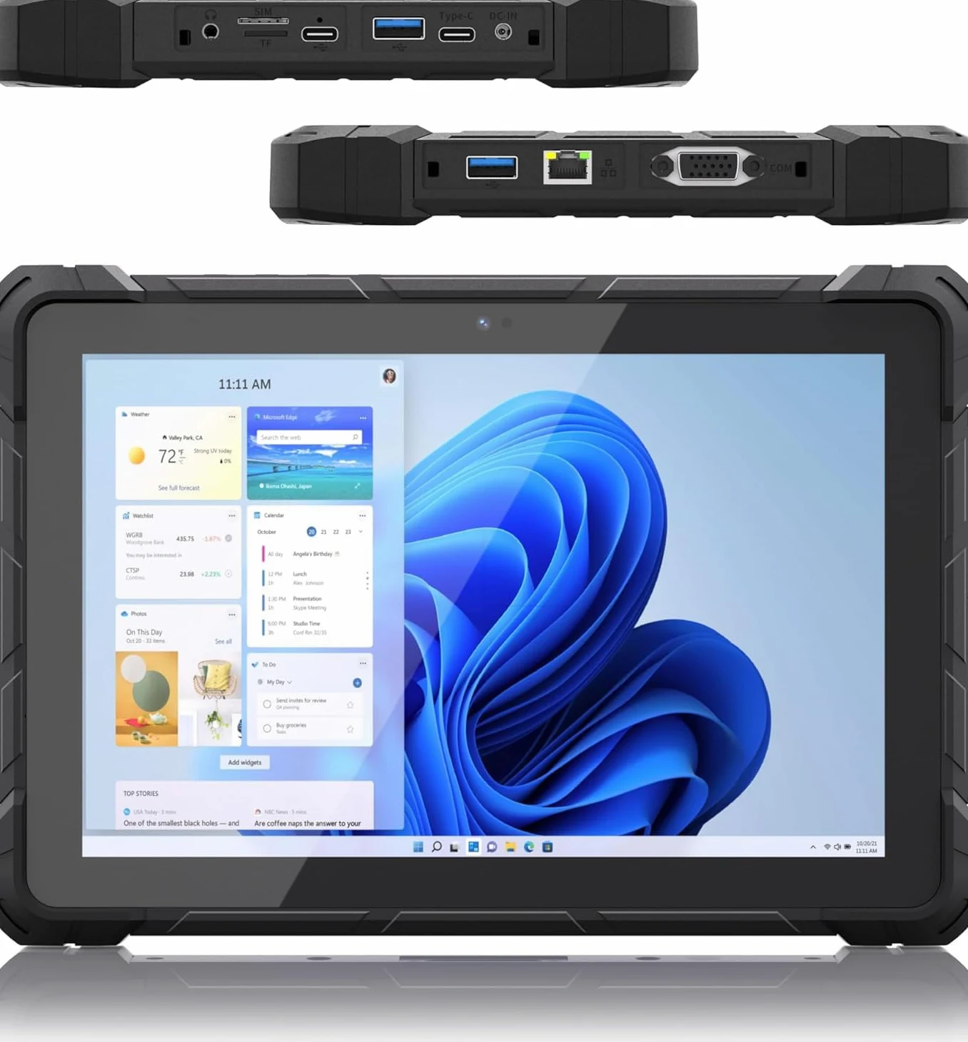 Tablet rugged, Win 11 N100 8 GB RAM 128 GB ROM, tablet industriale da 10,1 pollici, con batteria da 8000 mAh/7,6 V, SIM 4G/GPS/WiFi 5/BT5.0/FHD per lavoro all'aperto