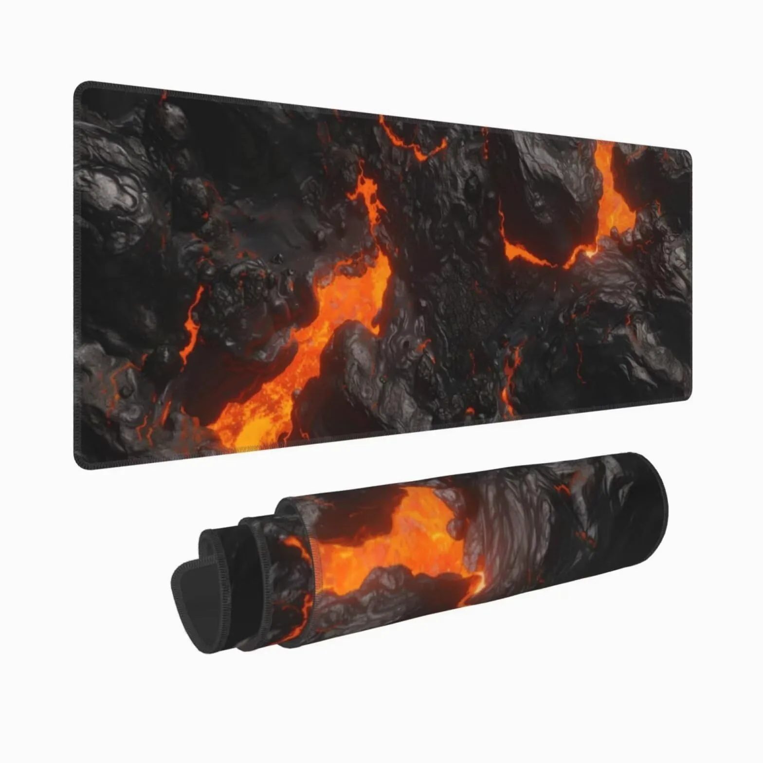 Tappetino Mouse, Tappetino Mouse Gaming Grande XXL 1500x800x3mm Tappetino Scrivania Mouse Pad, Base in Gomma Antiscivolo, Bordi Cuciti,Lavabile, Mousepad per Ufficio e Gaming (Magma) R-708
