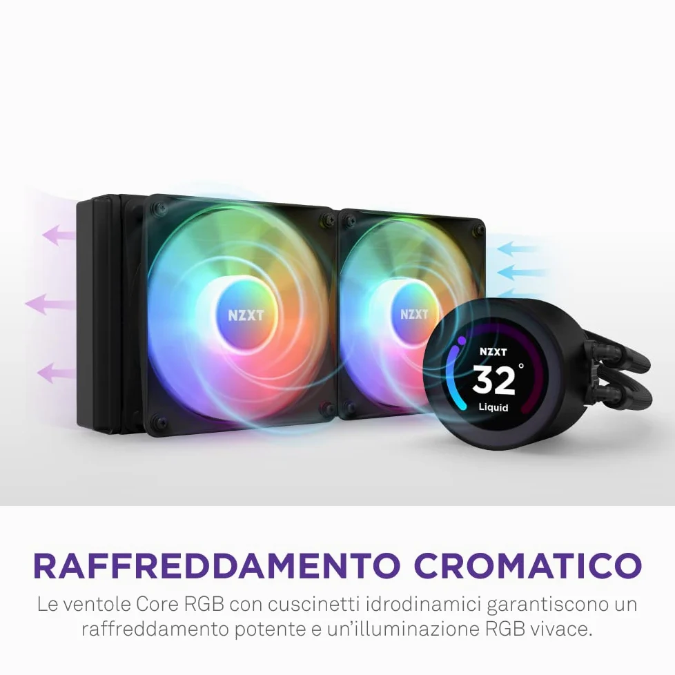 NZXT Kraken Elite RGB 360- RL-KR36E-B1-360mm AIO CPU Liquid Cooler - Customizable 2.36" Wide-Angle LCD Display for GIFs, Images, Performance Metrics - 3 x F120 RGB Core Fans - Black