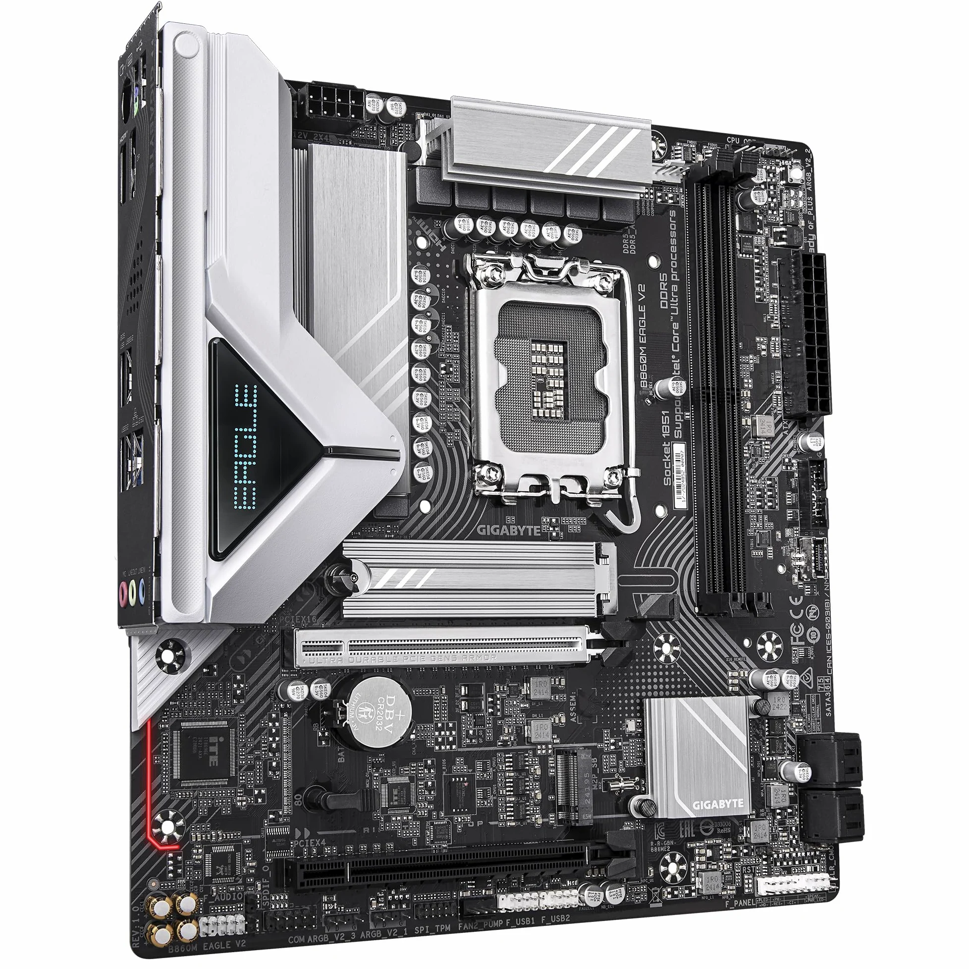 GIGABYTE B860M EAGLE V2 Scheda madre - CPU Intel Core Ultra Series, VRM a 6+1+2 fasi, fino a 9066 MHz DDR5, 1x M.2 PCIe 5.0 + 1x M.2 PCIe 4.0, LAN 2.5 GbE, USB 3.2 Gen 1