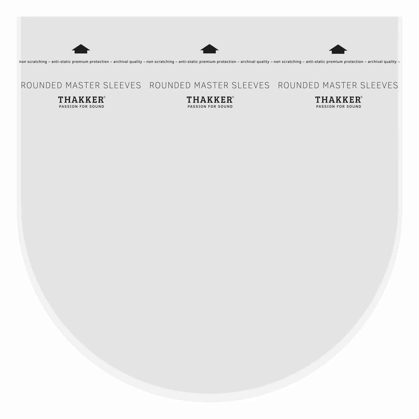 THAKKER Rounded Master Sleeves 12' - 50 copertine semicircolari per vinili da 12 Pollici | copertine antistatiche per LP con Rivestimento in Carta di Riso | qualità da archivio per Collezionisti