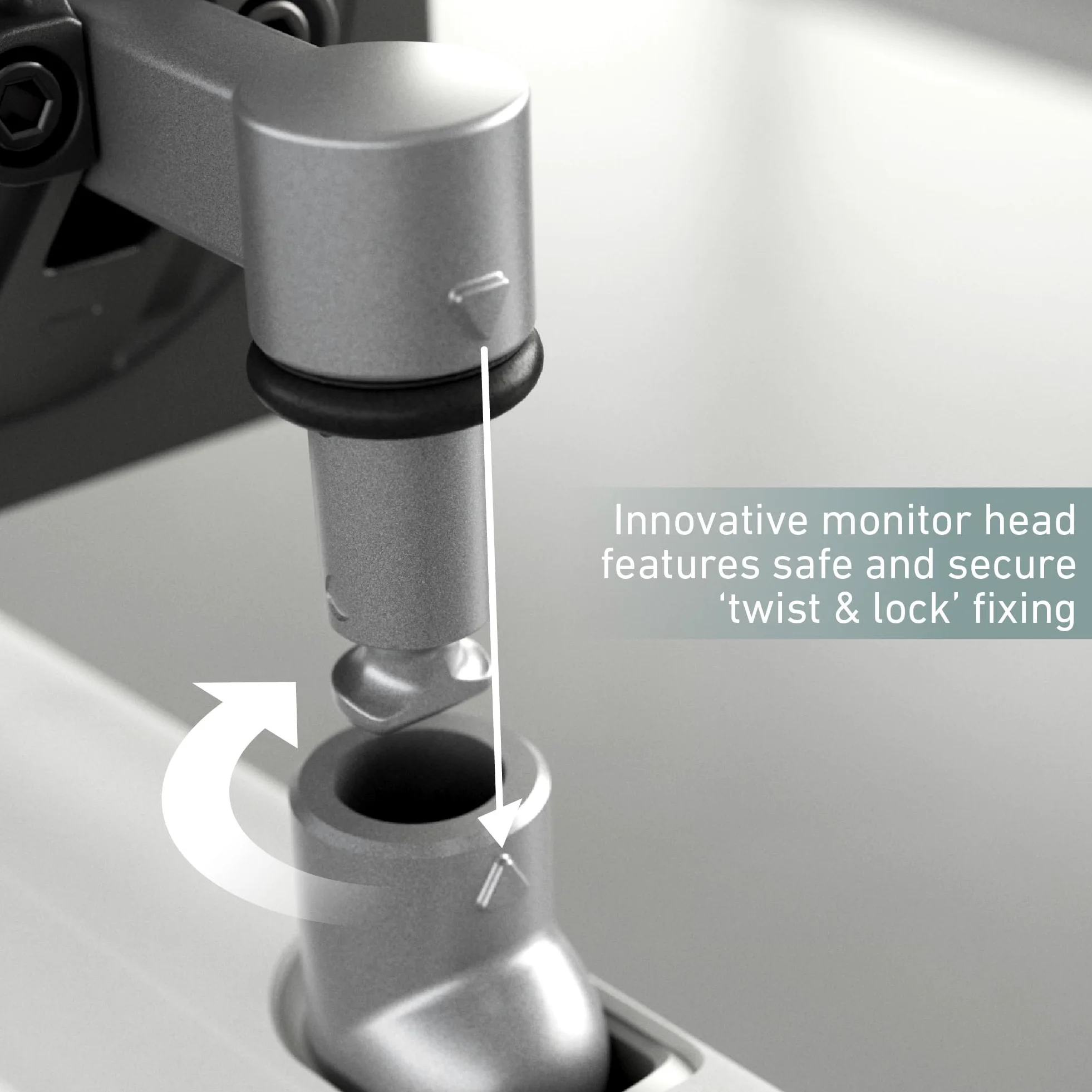 MIRO Supporto da scrivania con braccio singolo per monitor con base con occhielli da 80 mm, braccio regolabile con molla a gas compatibile VESA, gestione dei cavi, adatto a schermi da 17 a 32 pollici
