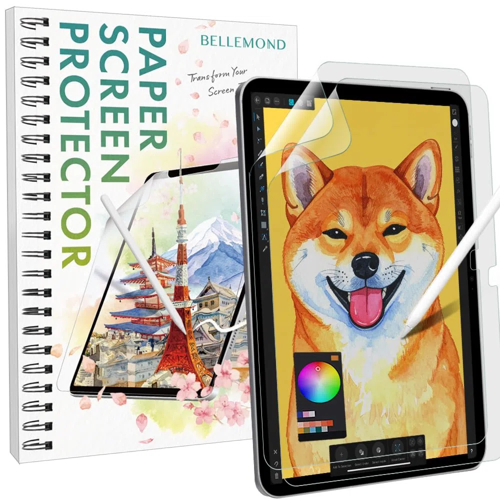 BELLEMOND | Pellicola Kent Paper realizzata in Giappone per iPad Air 11” (M3 2025 / M2 2024) | Per schizzi e appunti con superficie liscia | 2 pezzi