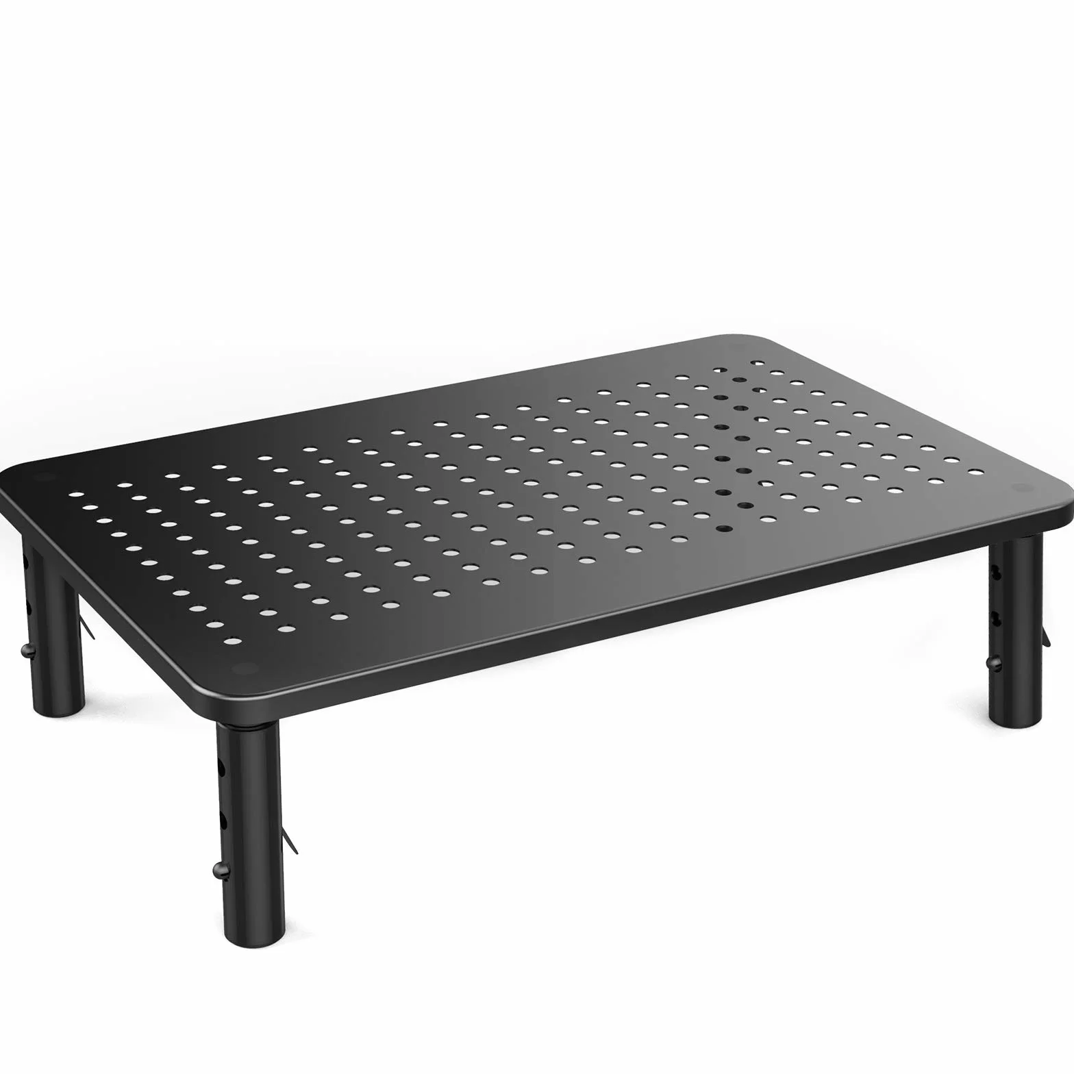 HUANUO Supporto per monitor - Supporto per computer portatile ergonomico e regolabile in 3 altezze con piattaforma a rete per laptop, computer, iMac, PC, stampante fino a 20 kg