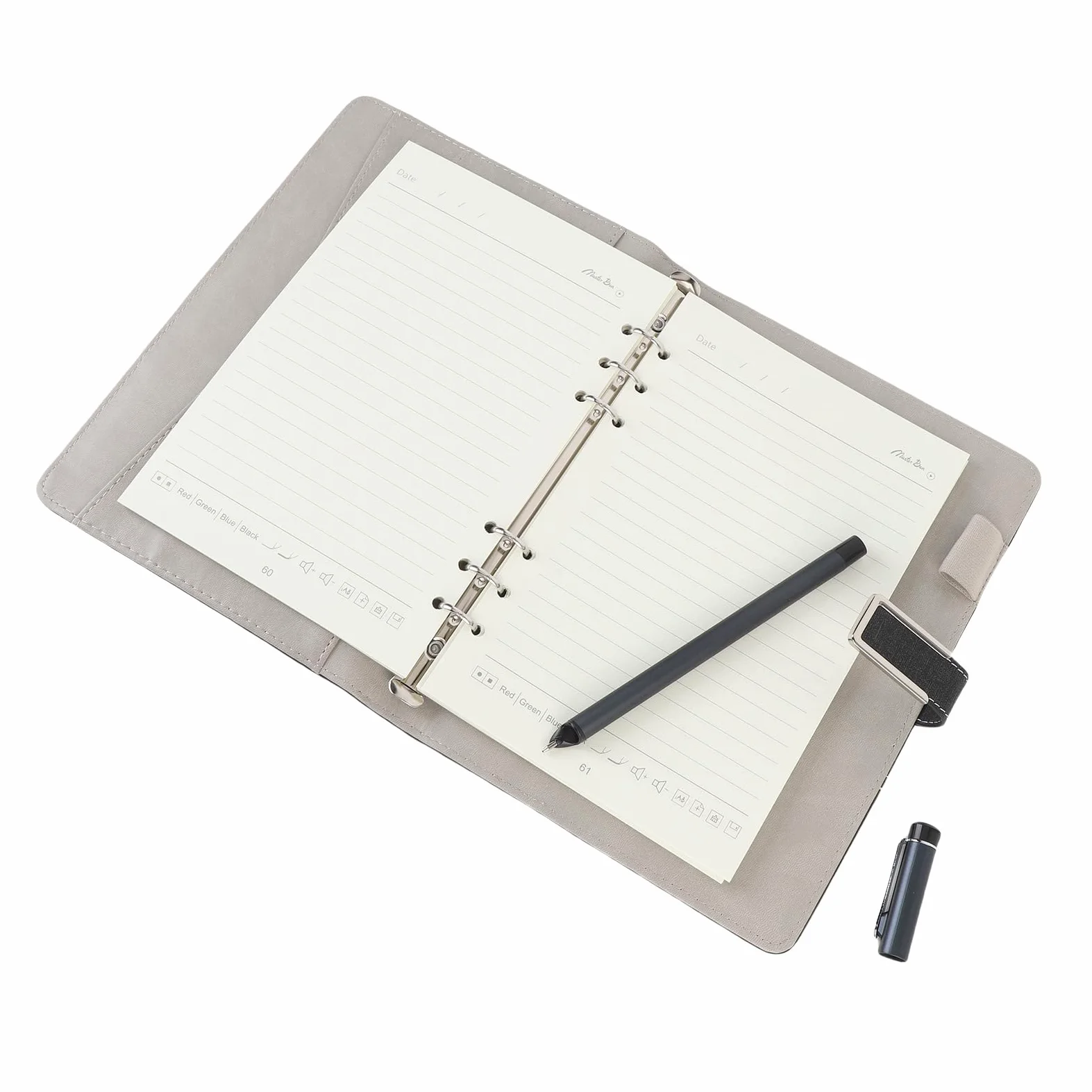 Keenso Set Smart Pen per Notebook, Smart Pen Digitale BT5.0 in Lega di Alluminio con Sincronizzazione OCR e Riproduzione Tratto, Penna 250 MAh 80 Fogli a Fogli Mobili per Studenti in Ufficio (BLACK)