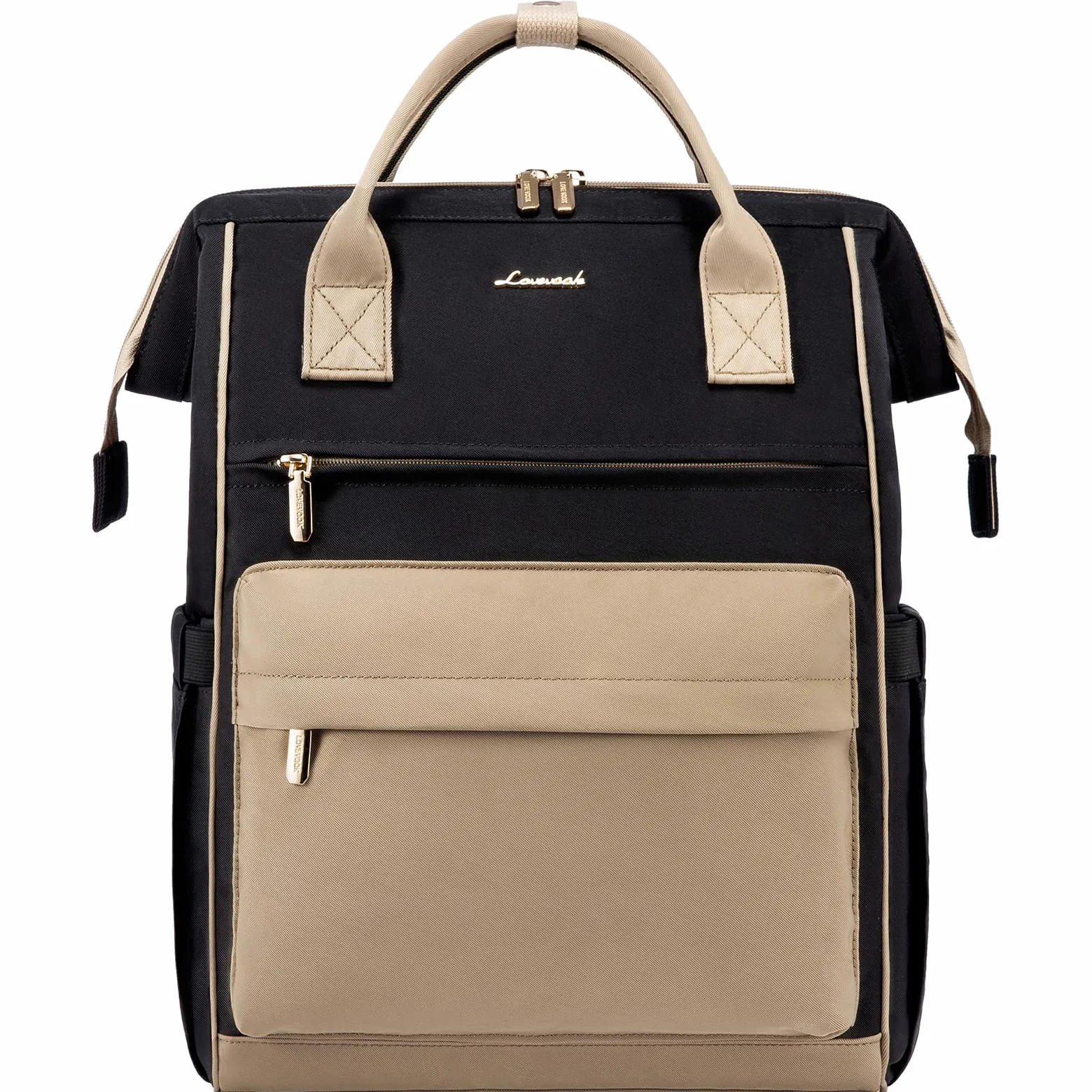 LOVEVOOK Zaino Porta PC Donna, 15,6 Pollici Impermeabile Computer Backpack Antifurto con Porta USB e Scomparto per Laptop per Scuola Università Viaggi Lavoro Aereo Ufficio, Kaki Nero