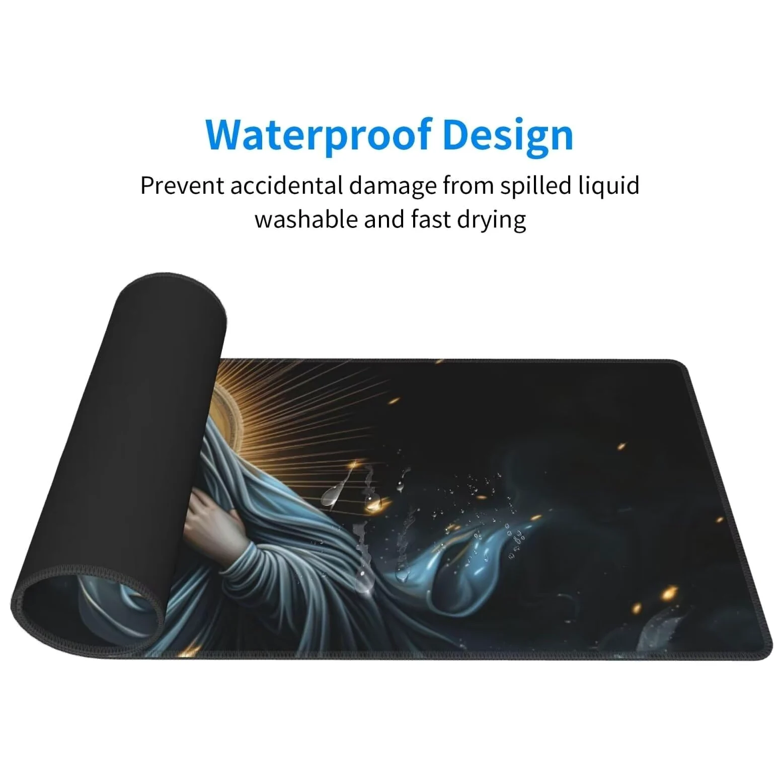 Tappetino Mouse, Tappetino Mouse Gaming Grande XXL 1500x800x3mm Tappetino Scrivania Mouse Pad, Base in Gomma Antiscivolo, Bordi Cuciti,Lavabile, Mousepad per Ufficio e Gaming (Nostra Signora) R-610