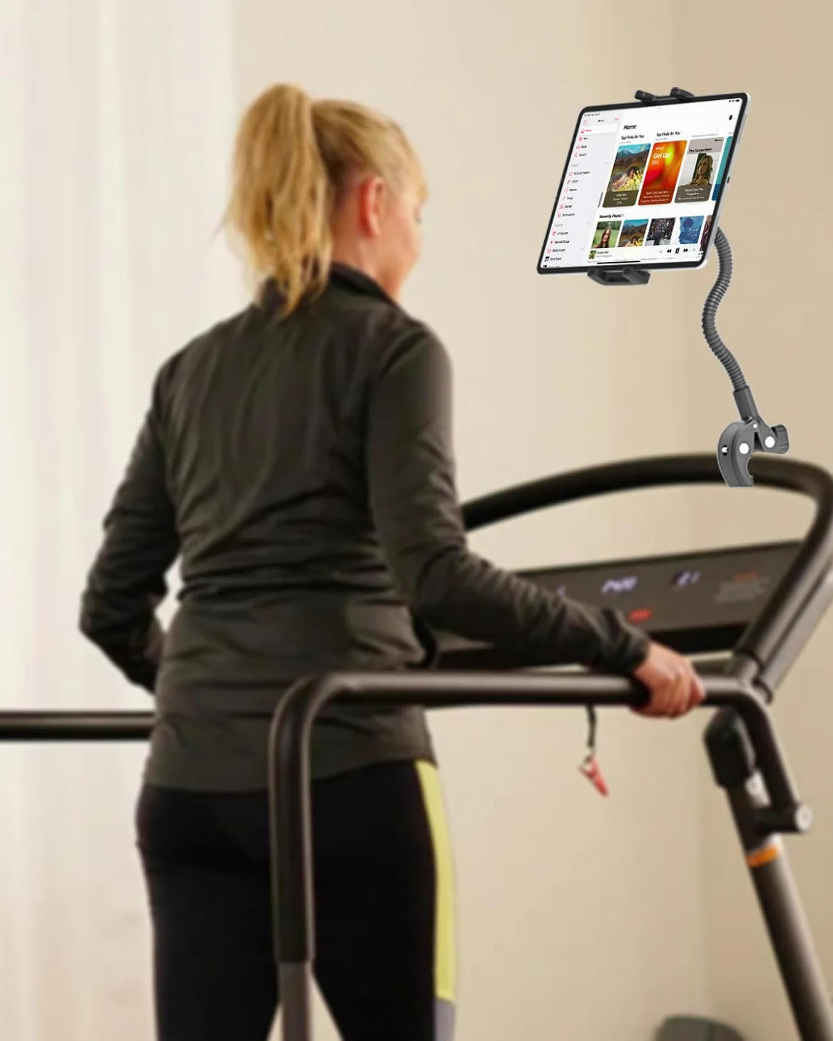 Tapis Roulant Cyclette Spin Bike Supporto - [Metallo a Collo Oca], Supporto Tablet Moto, Porta Bicicletta per iPad 2024 iPad Mini Air, 4.7-12.9" Tablet Cellulari