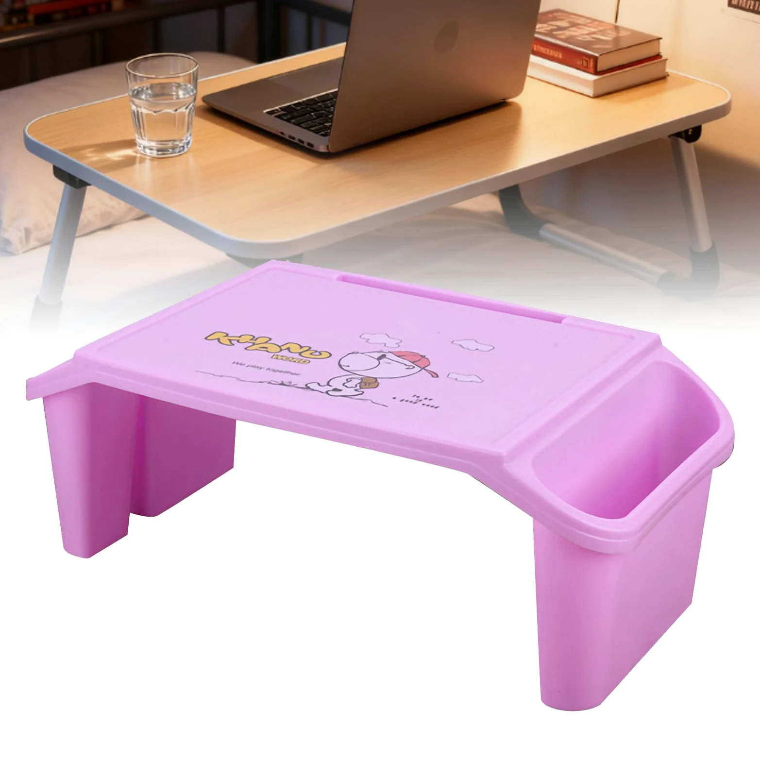 AUNMAS AUNMAS Letto per Laptop Scrivania con Bordi Lisci Design per Riporre gli Oggetti Ponte per Studenti Universitari Materiale ABS 21,3 X 10,6 X 7,5 Pollici (PINK) (PURPLE)