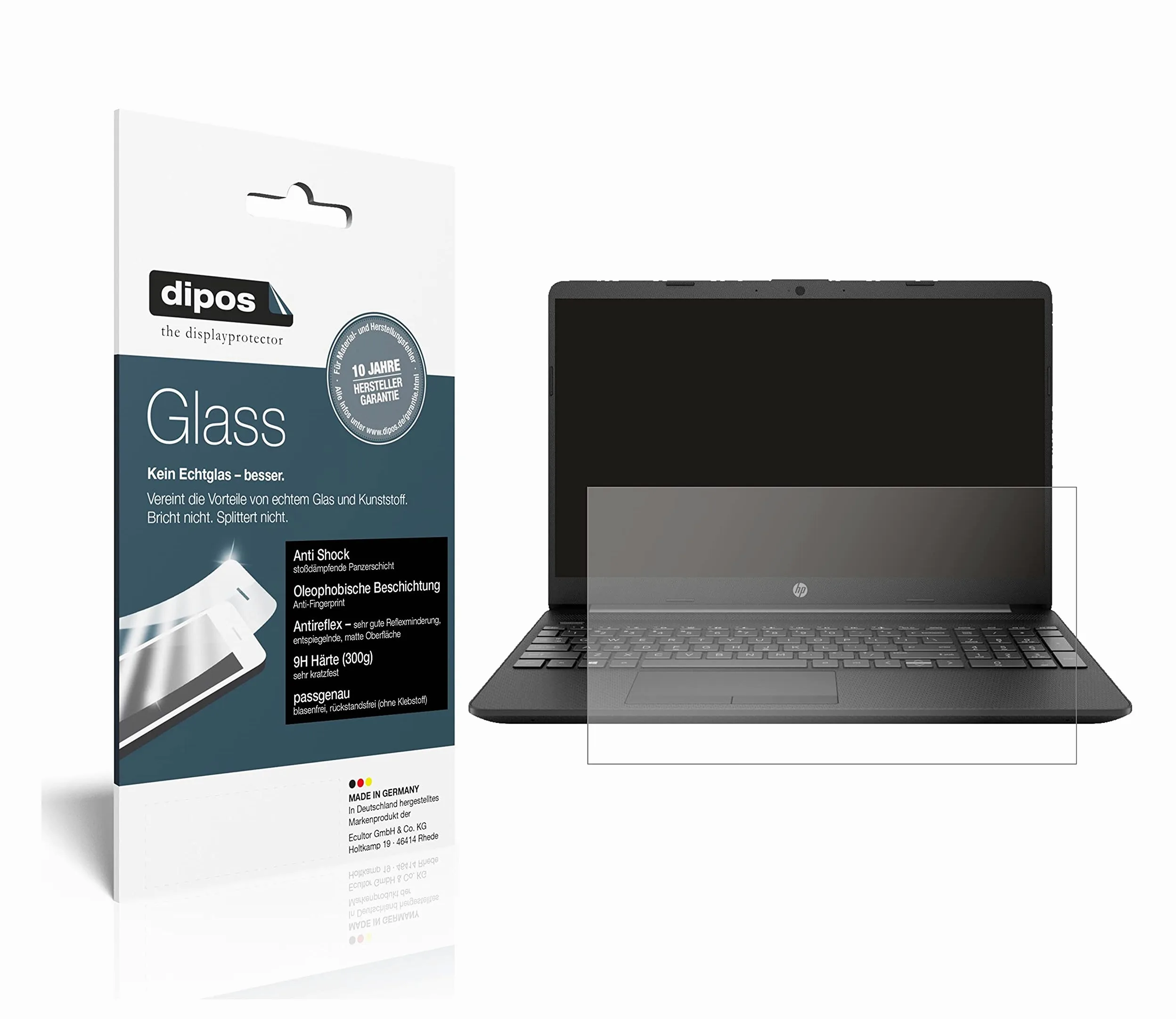 dipos 1x Pellicola Protettiva 9H opaca per HP Notebook 15 Zoll gw0542ng | Antiriflesso, non si rompe e non si scheggia, non è vero vetro, Anti-Shock, antigraffio, senza bolle, autoadesiva