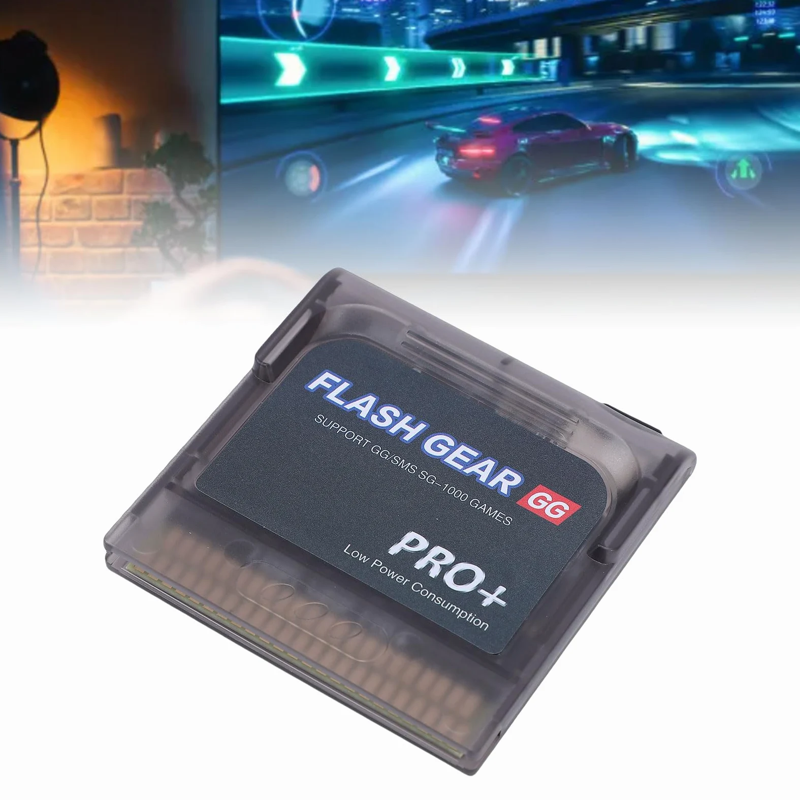 Fabater Carrello Flash, Cartuccia di Gioco Flash 600 in 1 con Memoria Integrata da 4 GB, Supporto per Console GG Game Gear, Sistemi SMS e SG