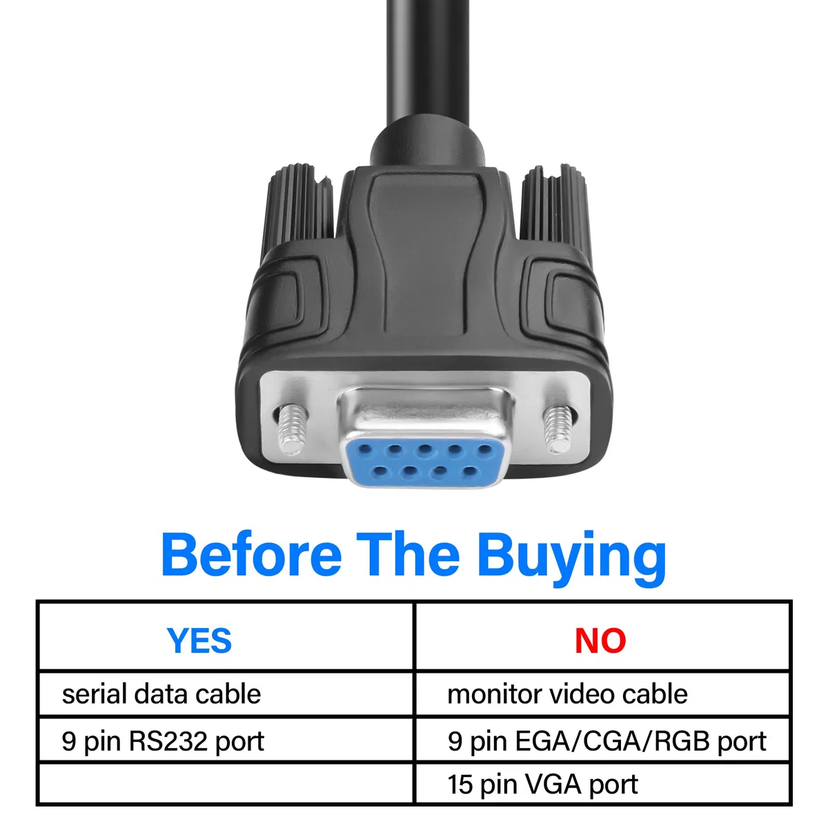 RS232 DB9 to Mini DIN 8-Pin Serial Cable, Male Terminal Screw Adapter Cable for Microphone Scanner Printer - 3.28ft/1M