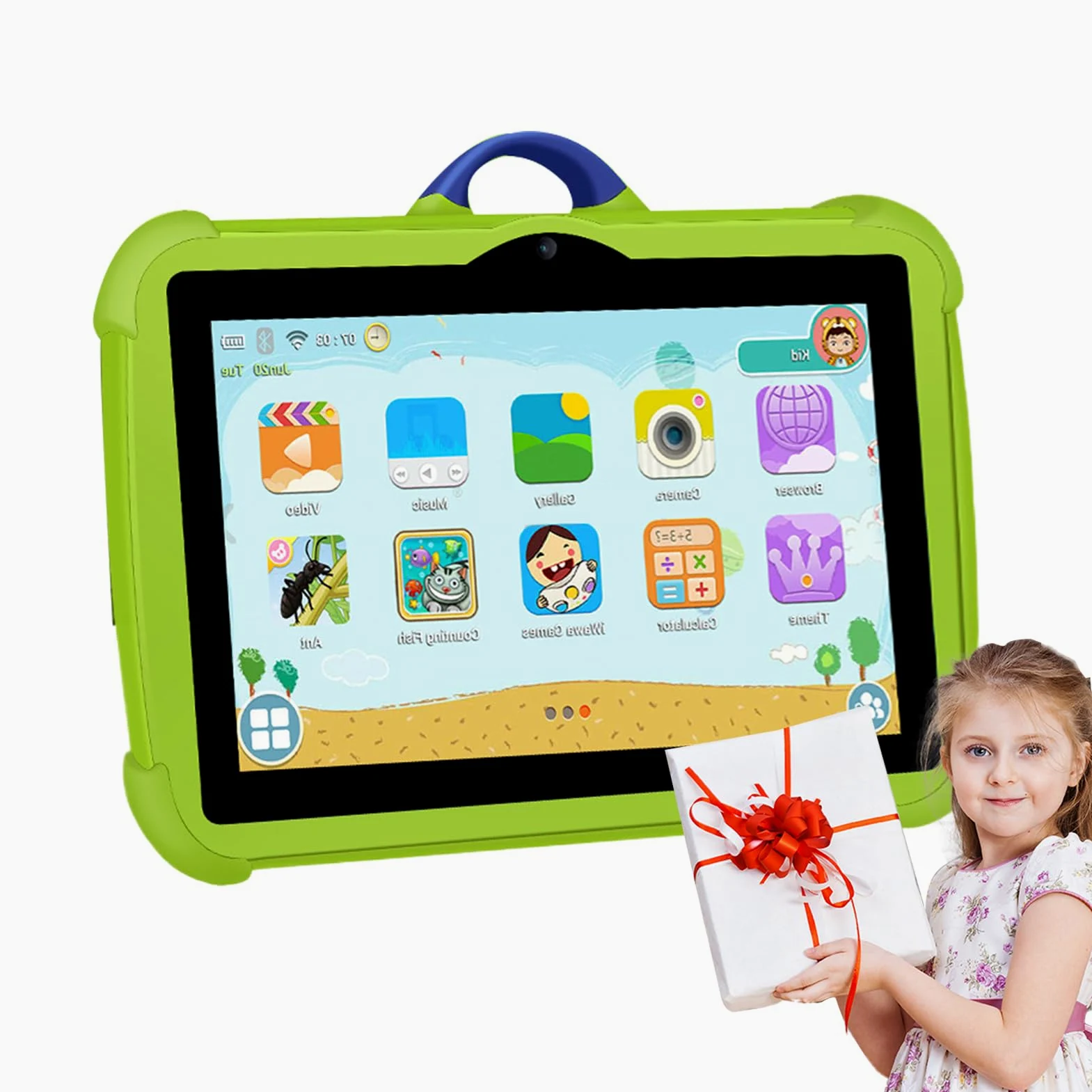 Generico Tablet Per Bambini Da 7 Pollici - Tablet Android7.1, +64 GB Romtablet PC | Protezione Agli Occhi A Prova Di Goccia Multiuso E All' A Prova Di, Grande Batteria Con Doppio Contro