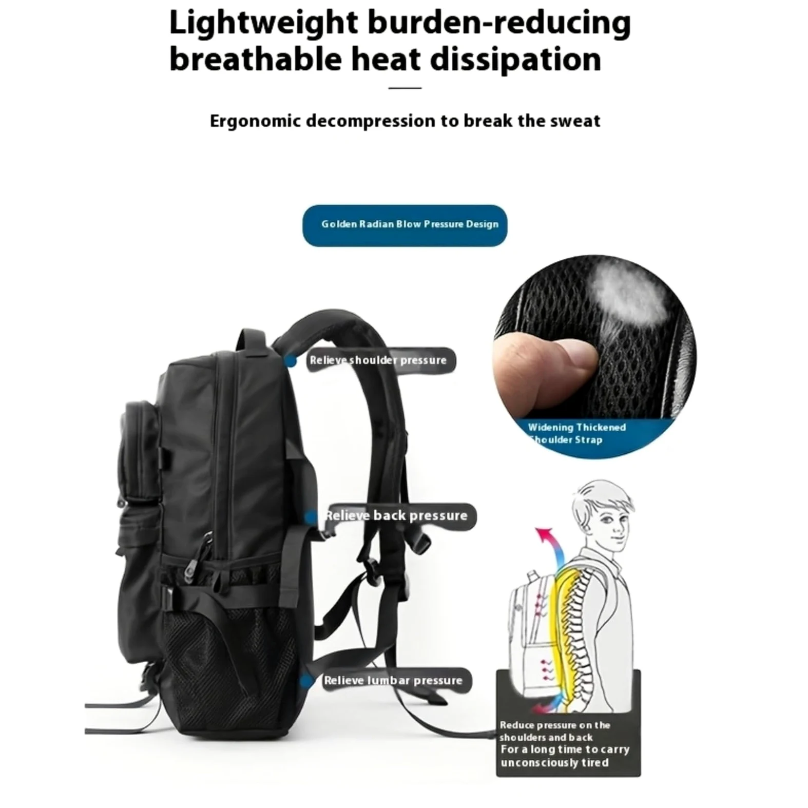 Zaino da Viaggio per Laptop 15,6 Pollici con Passeggiata Lo Scompartimento delle Scarpe del Cinturino Bagaglio-Light Blue