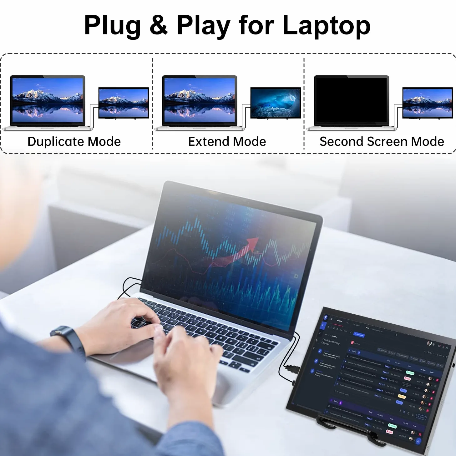 HAMTYSAN Raspberry Pi Touch Screen, schermo da 10,1 pollici 1024x600 piccolo monitor HDMI portatile con supporto, display IPS per Raspberry Pi 400/4/3/2/Zero/B/B+ Jetson Nano Win 11/10/8/7