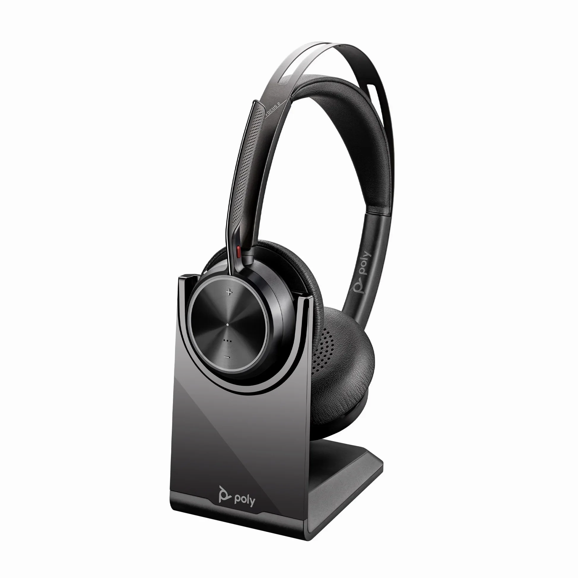 Poly Voyager Focus 2 USB-C-C Headset con adattatore USB-C/A e supporto di ricarica A58JDAA, cancellazione attiva del rumore e microfono con Acoustic Fence