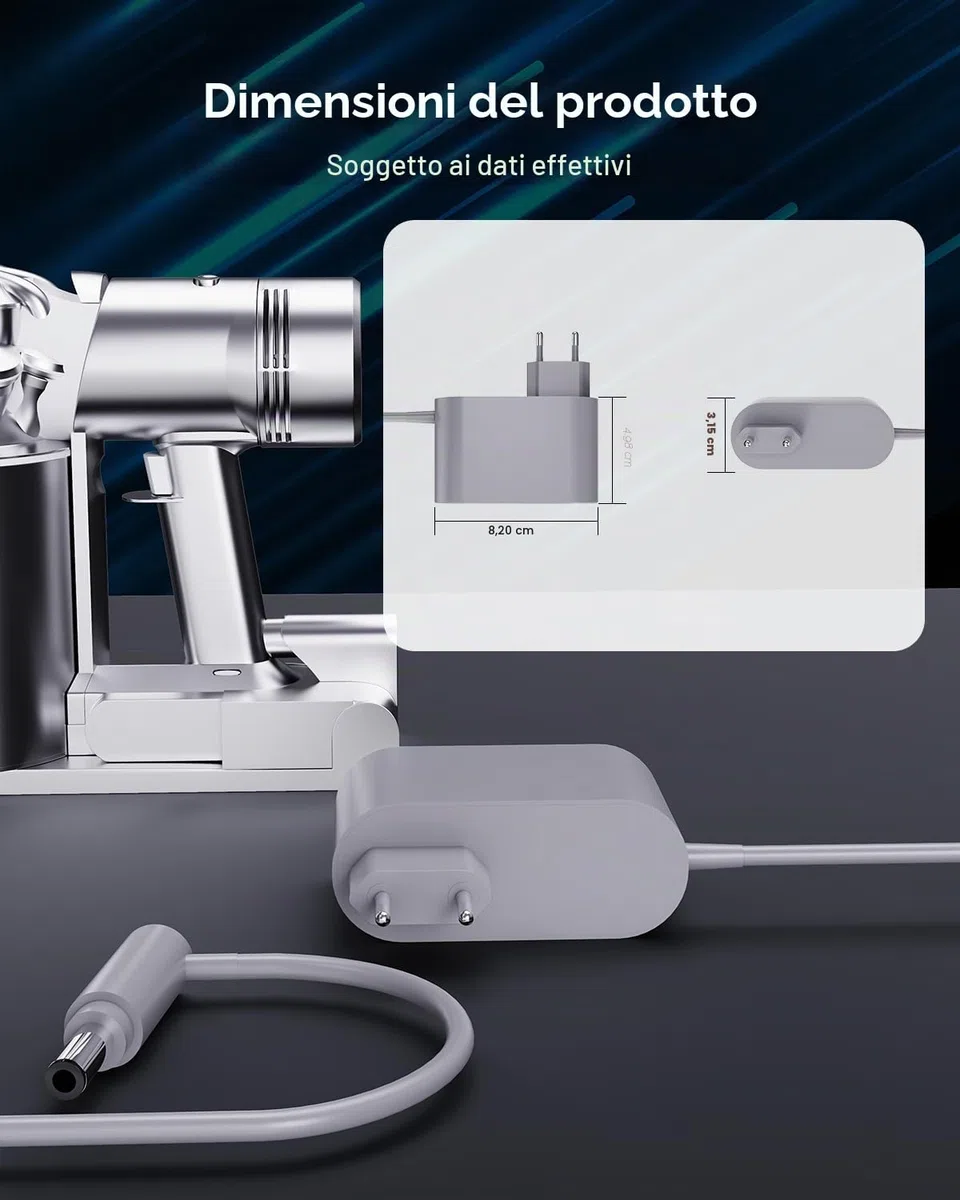 30,45V Caricatore Compatibile con Dyson V10 V11 V12 V15 SV12 SV14 SV15 SV20 SV22 Aspirapolvere Alimentatore, cavo di ricarica da 1,8 m
