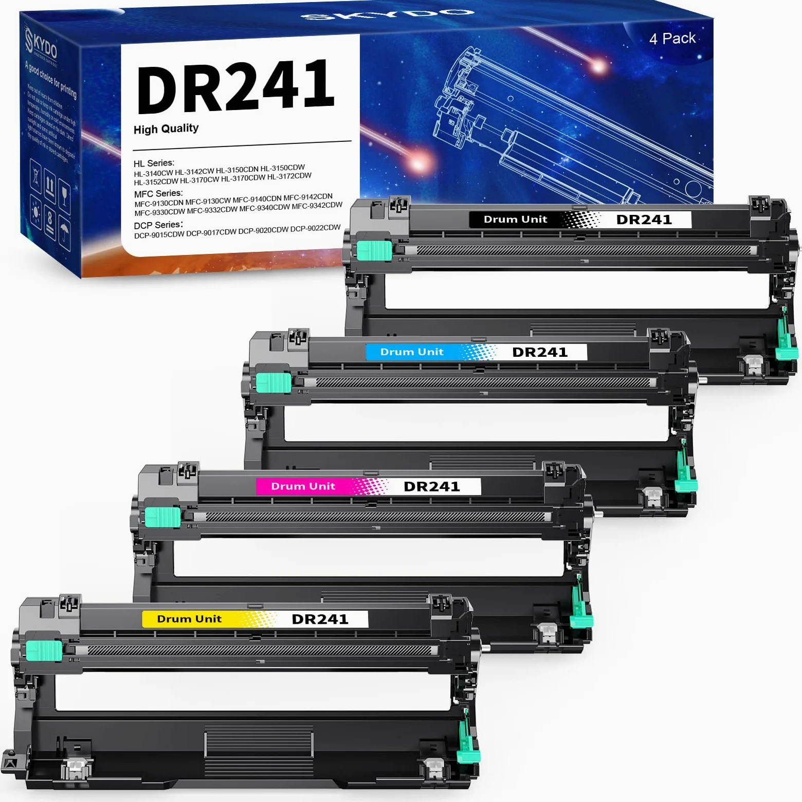 Skydo DR241CL Tamburo compatibile per Brother DR241 DR241CL Tamburo Compatibile per Brother DCP-9015CDW DCP-9017CDW HL-3140CW HL-3142CW MFC-9130CW MFC-9140CDN Stampanti