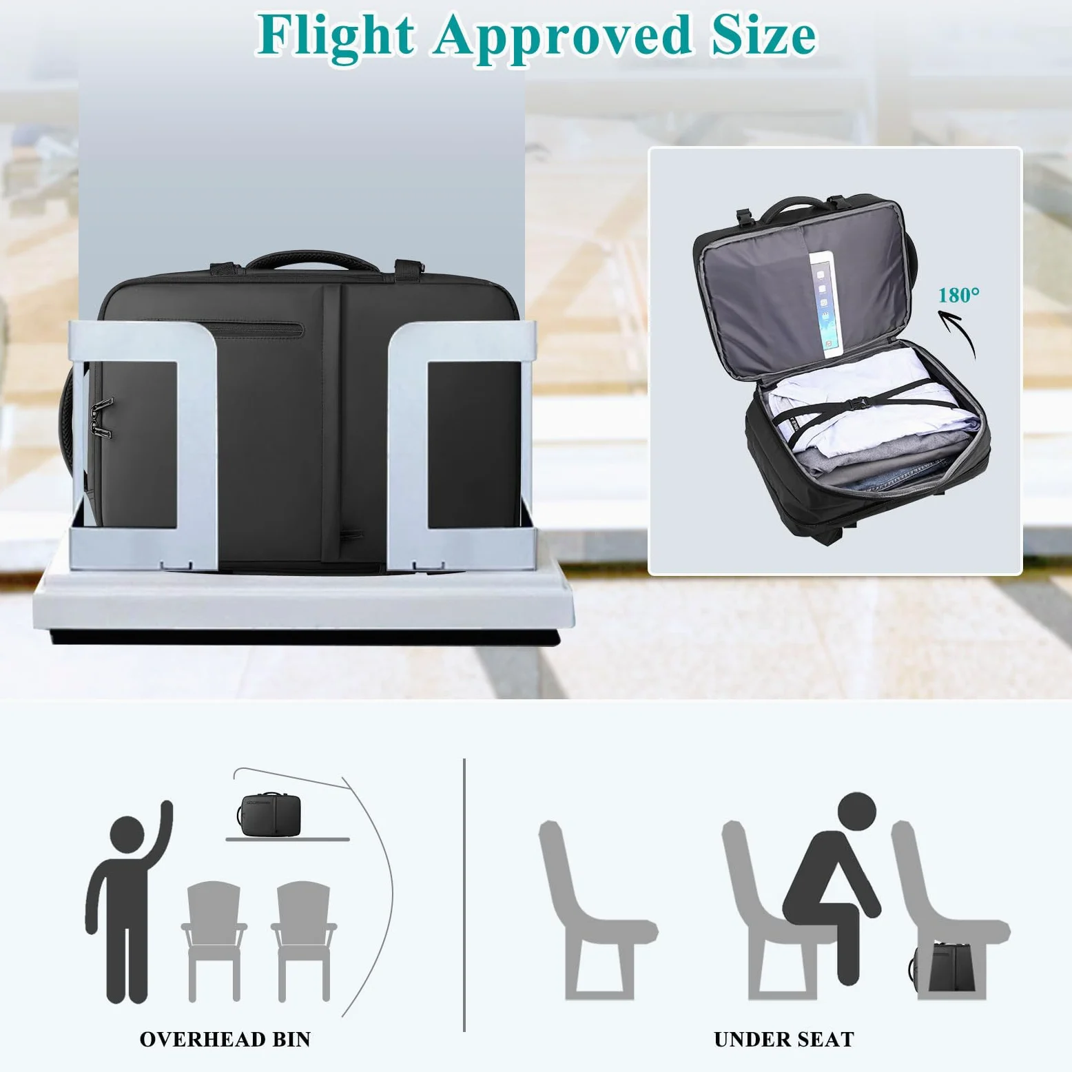 Long Keeper Zaino Viaggio Zaino per Portatile 15.6 Pollici Zaino Porta PC Impermeabile Zaino Lavoro Borse da Viaggio Cabina Uomo Donna con Porta di Ricarica USB