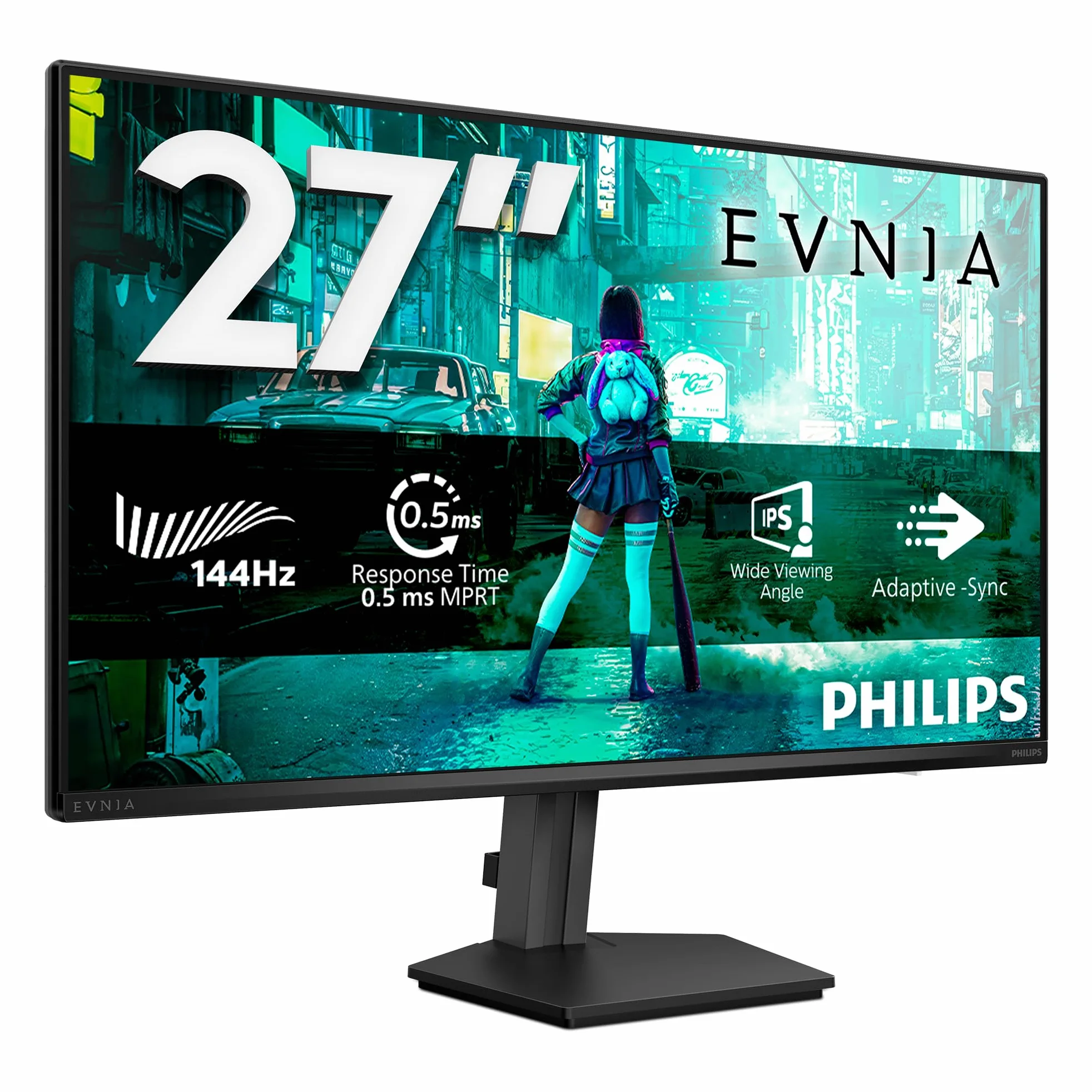 Philips Gaming Monitor 27M2N3200NF 27 pollici, , 1920x1080, FHD, 144Hz, IPS Panel, 0.5ms MPRT, , (HDMI1x 1.4 DP 1x 1.4) Adaptive Sync, HDR10, G-Sync Compatible, Grigio Scuro