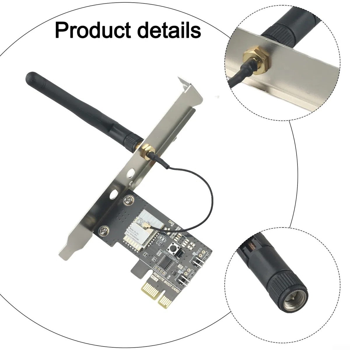 Scheda di avvio remoto Wi-Fi PCIE per PC, Smart Home Boot Controller con controllo app, compatibile con Alexa e Google Home, scheda di accensione WiFi da 2,4 GHz per torre desktop, nero