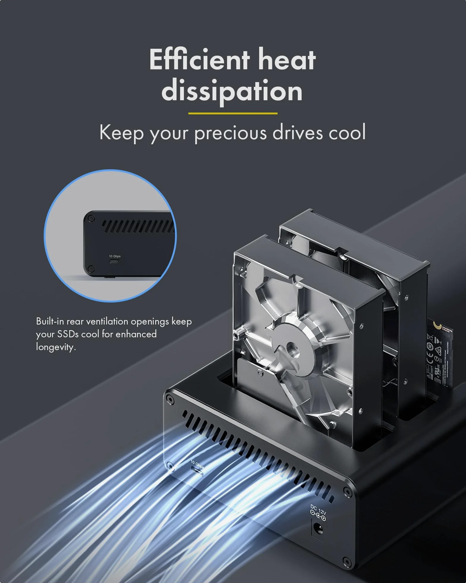 Docking station per dischi rigidi NVMe M.2 e SATA SSD/HDD a 4 alloggiamenti, lettore ICY BOX USB-C 10Gbps NVMe, SATA a M.2 NVMe, docking station per disco rigido 2.5/3.5 fino a 48 TB, interruttori di