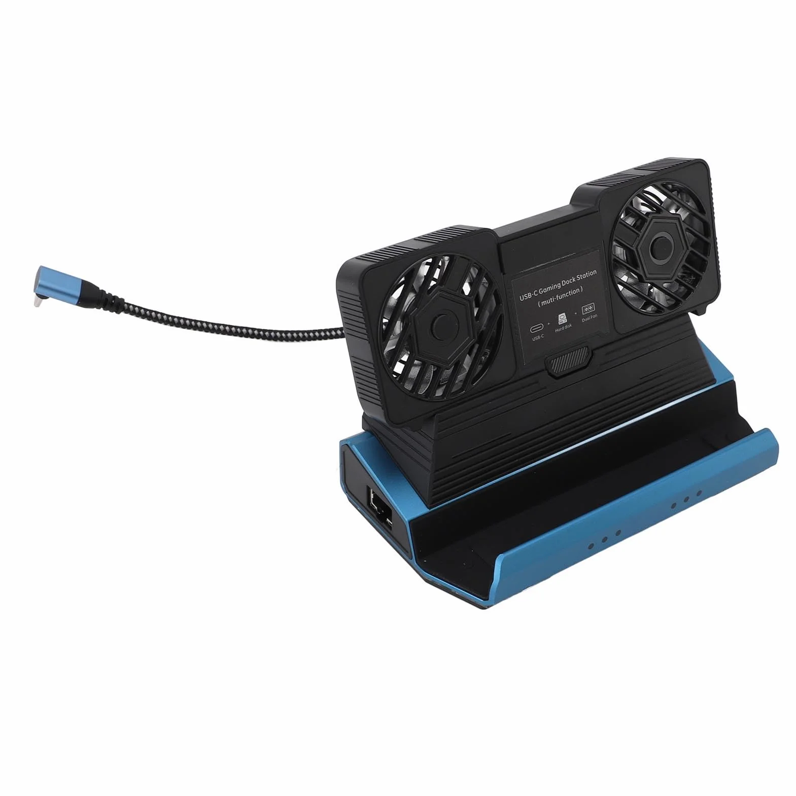 Docking Station 10 in 1, Doppie Ventole di Raffreddamento 100 W PD Gigabit Ethernet USB 3.0 5 Gbps NVMe Slot 4K 60 Hz HD Hub di Interfaccia Multimediale per Dispositivi di Gioco Portatili