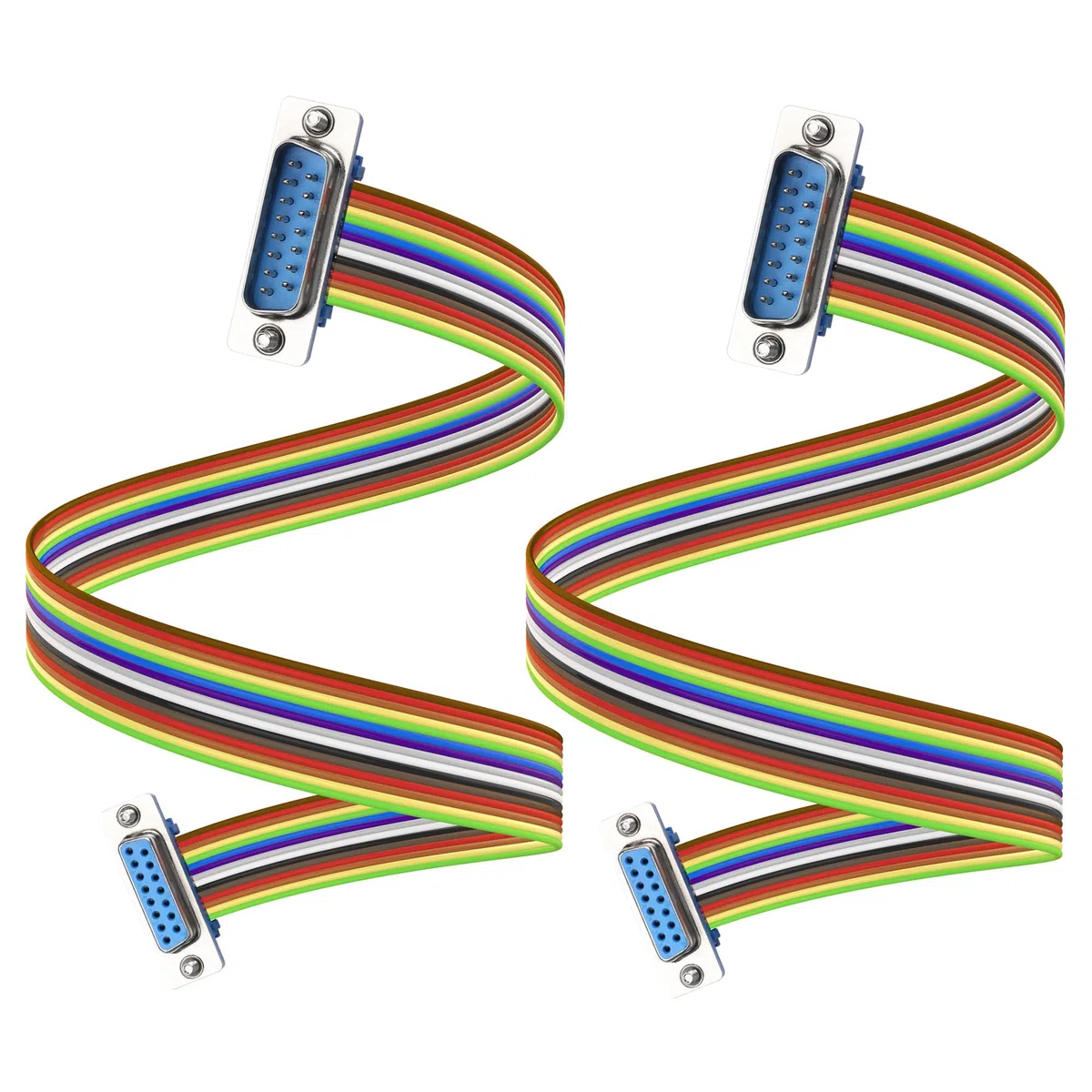 Cavo seriale da 1.6FT DB15, 2 pezzi (Maschio/Femmina), Compatibile con dispositivi di controllo automatici, stampanti, scanner e altro
