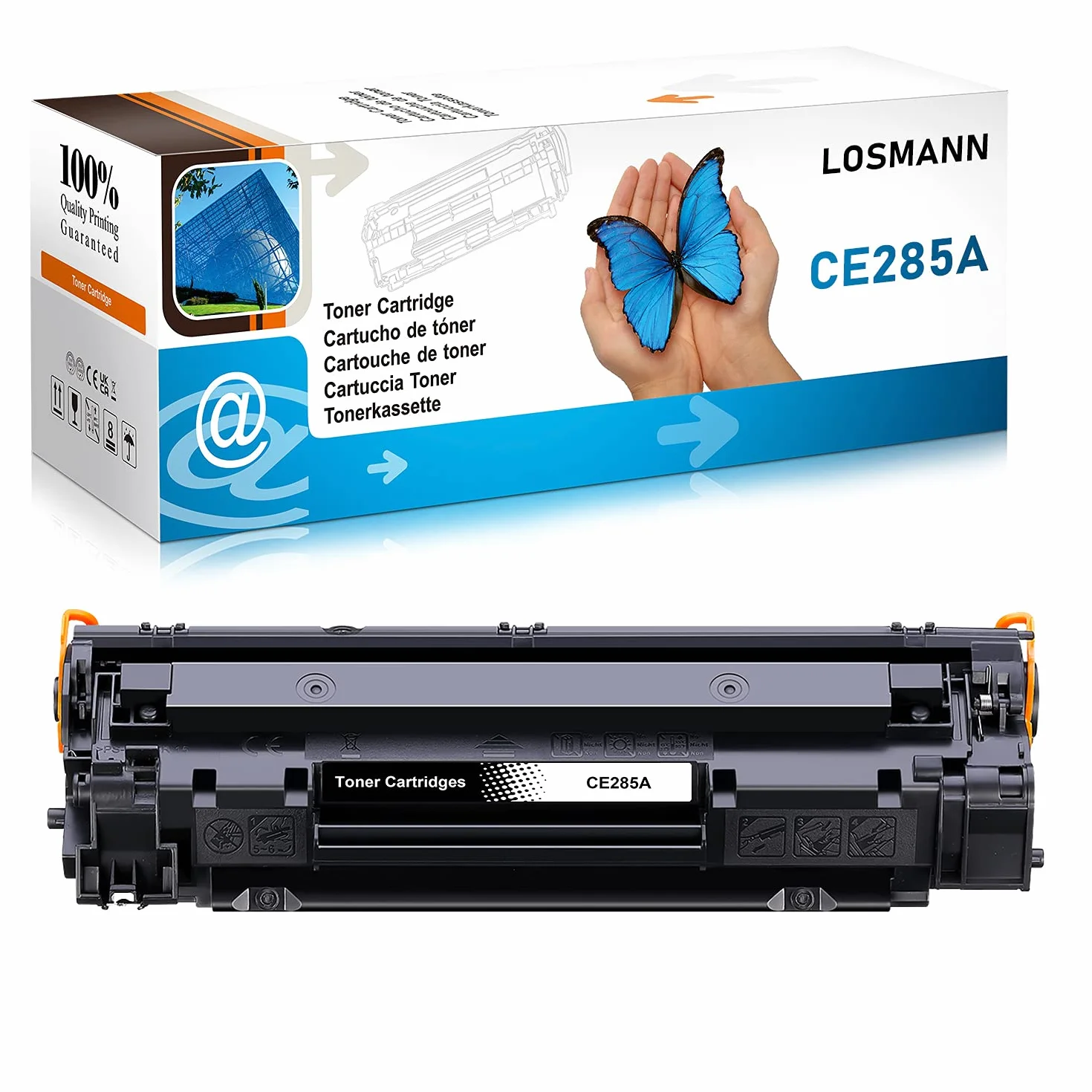 LOSMANN 1x Toner nero compatibile con HP 85A CE285A per HP LaserJet Pro P1005 P1006 P1102W P1102 M1132MFP M1217NFW M1212NF M1213NF M1132 P1100 M1136 M1210 M1212 M1130 M1134