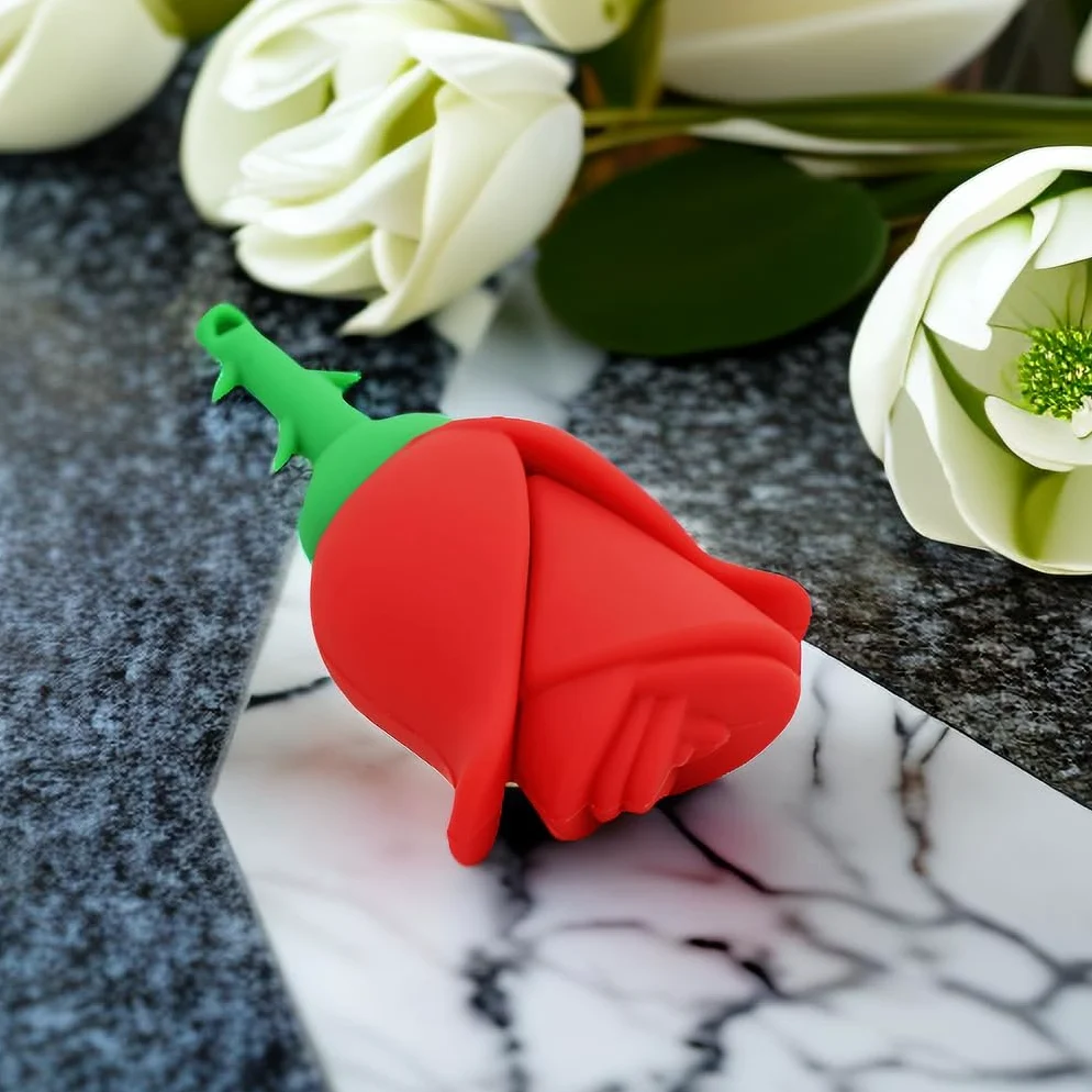 Chiavetta USB 3.0 Flash Drive, 128 GB, a forma di fiore rosso, ad alta velocità di trasferimento