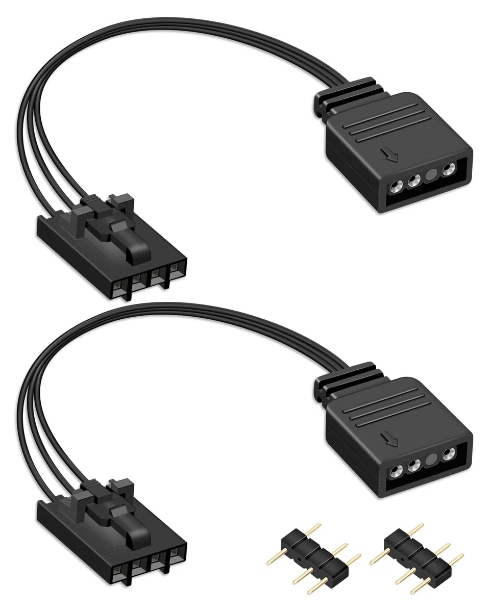 GELRHONR Cavo controller RGB a 4 poli per hub Cor-sair RGB, presa RGB a 4 poli su 5 V, 3 poli, cavo ARGB per Commander Core, iCUE Commander Core XT, strisce LED (4 poliger)