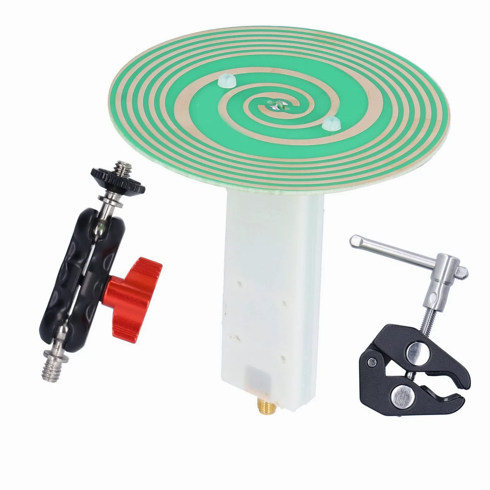 Antenna UWB a banda ultra larga R104 con guadagno 3dBi e porta di montaggio filettata da 1/4 di pollice per attacco treppiede - Design polarizzato circolarmente, gamma di