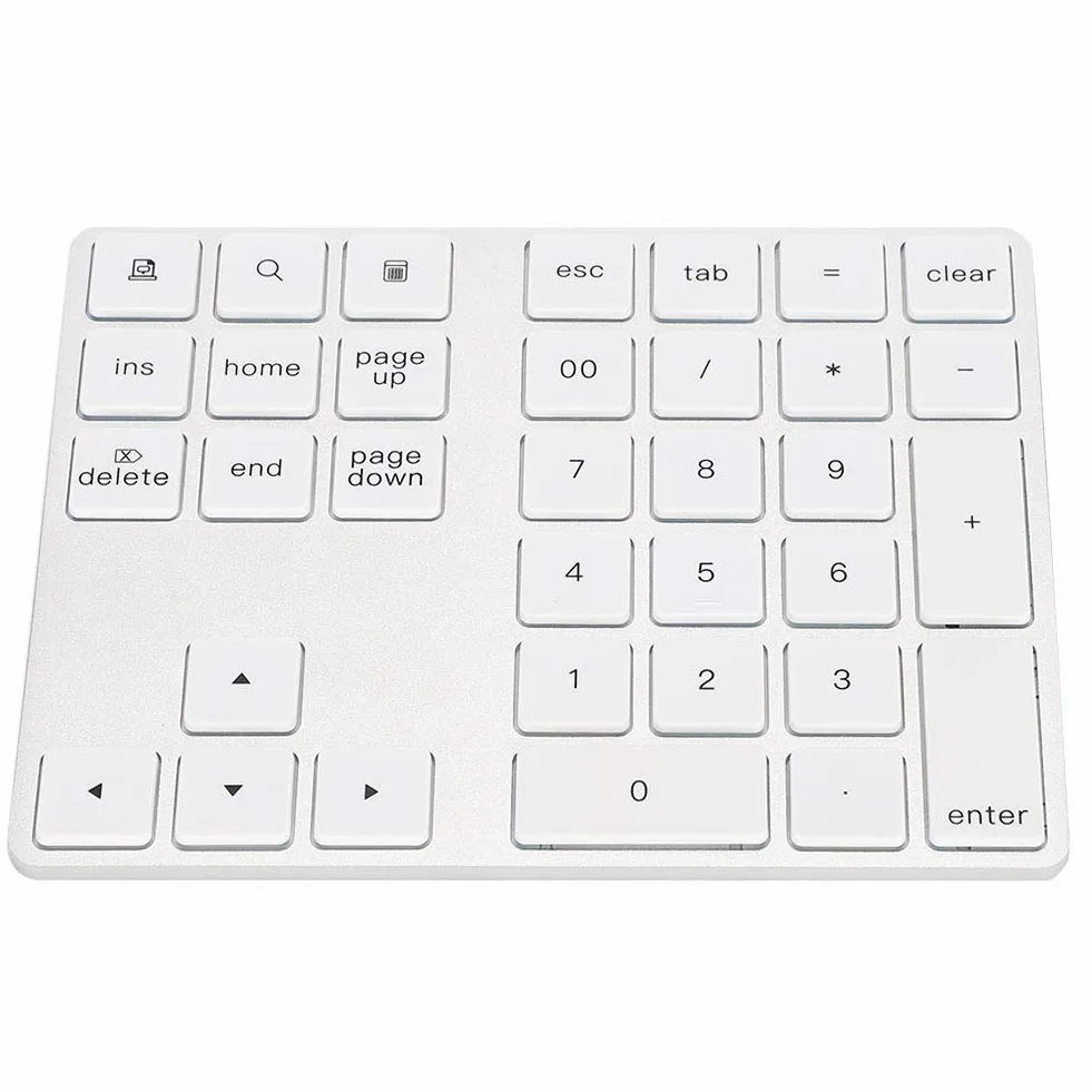 Tastiera Numerica Wireless, Tastierino Numerico Portatile a 34 Tasti con HUB Type-C USB 3.0 per Android(Argento)