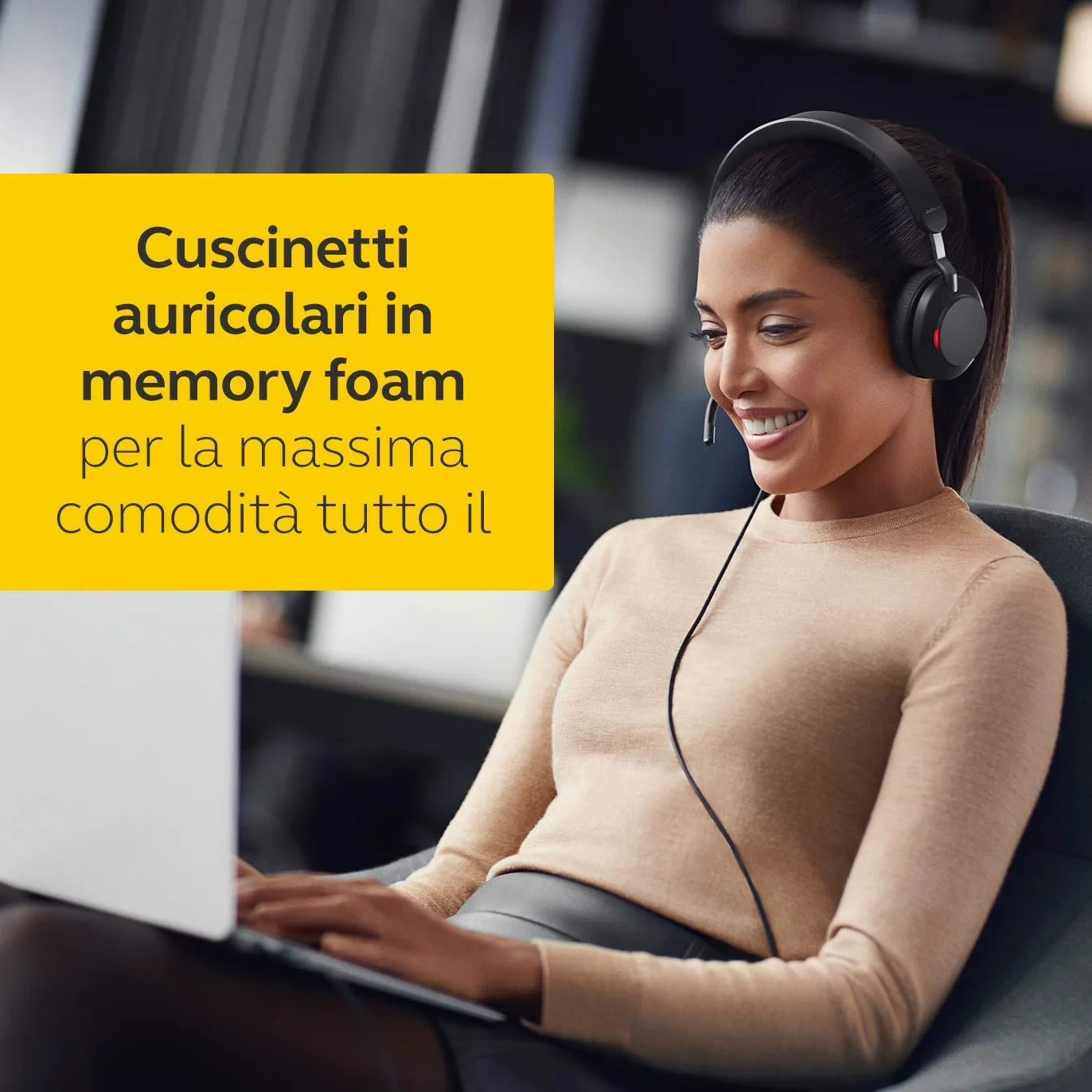Jabra Evolve2 40 PC Headset – Noise Cancelling , USB-A, Tutte le piattaforme, Stereo, Prima edizione
