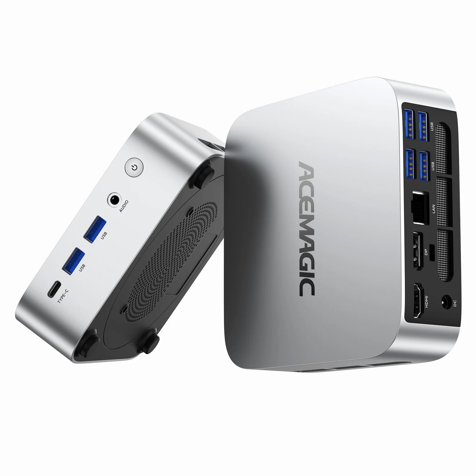 ACEMAGICIAN Kron Mini K1 Mini PC, AMD Ryzen Embedded R2544 (Fino 3,7 GHz), 8GB DDR4 256GB M.2 2280 SSD, Mini Desktop Computer W-11 Pro,Wifi 5/BT4.2/4K UHD, per Ufficio
