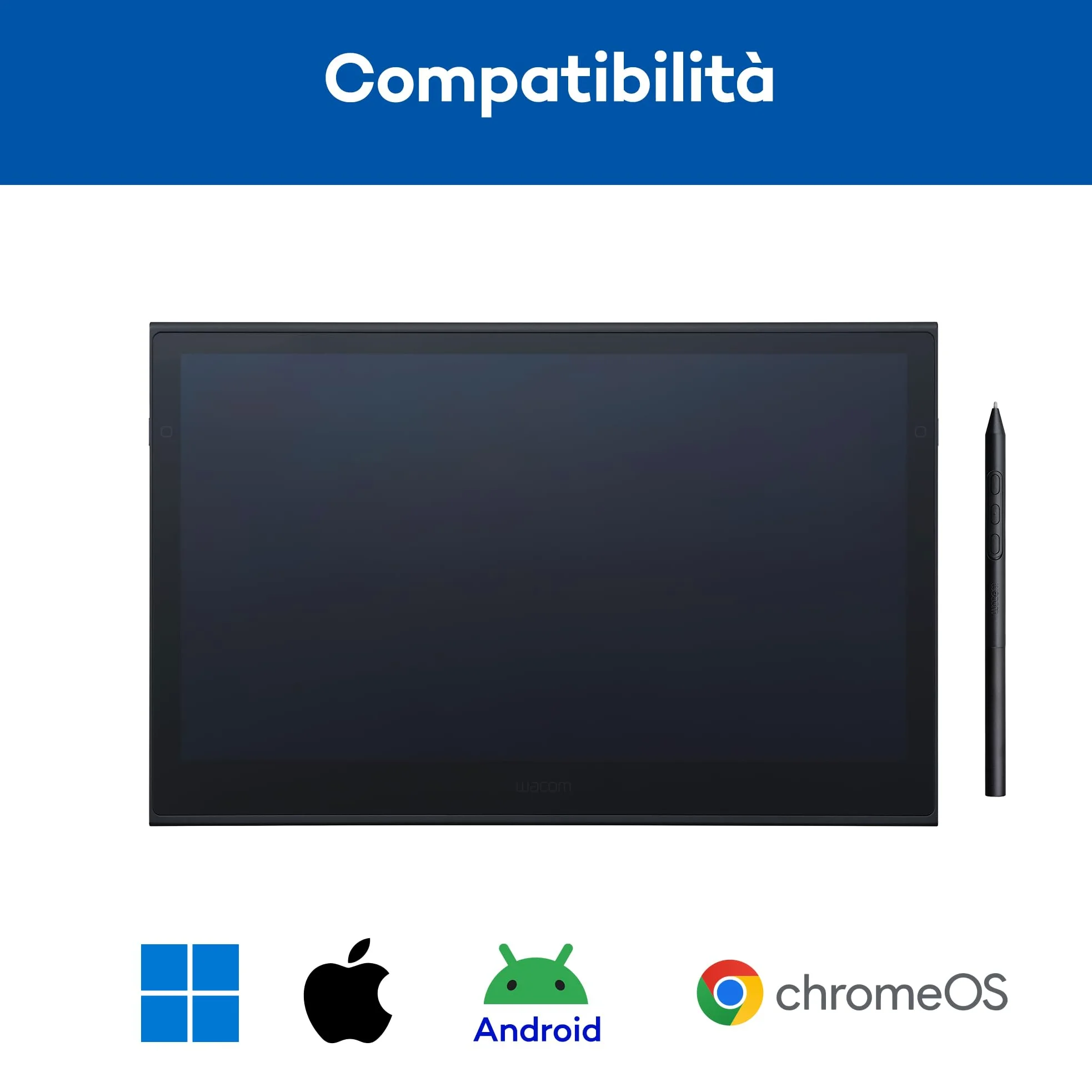Wacom Movink 13 Tavoletta Grafica Nero 294 X 165 Mm Usb (wacom Movink 13 Pen Touch Oled Pen Display Dth135k0b)