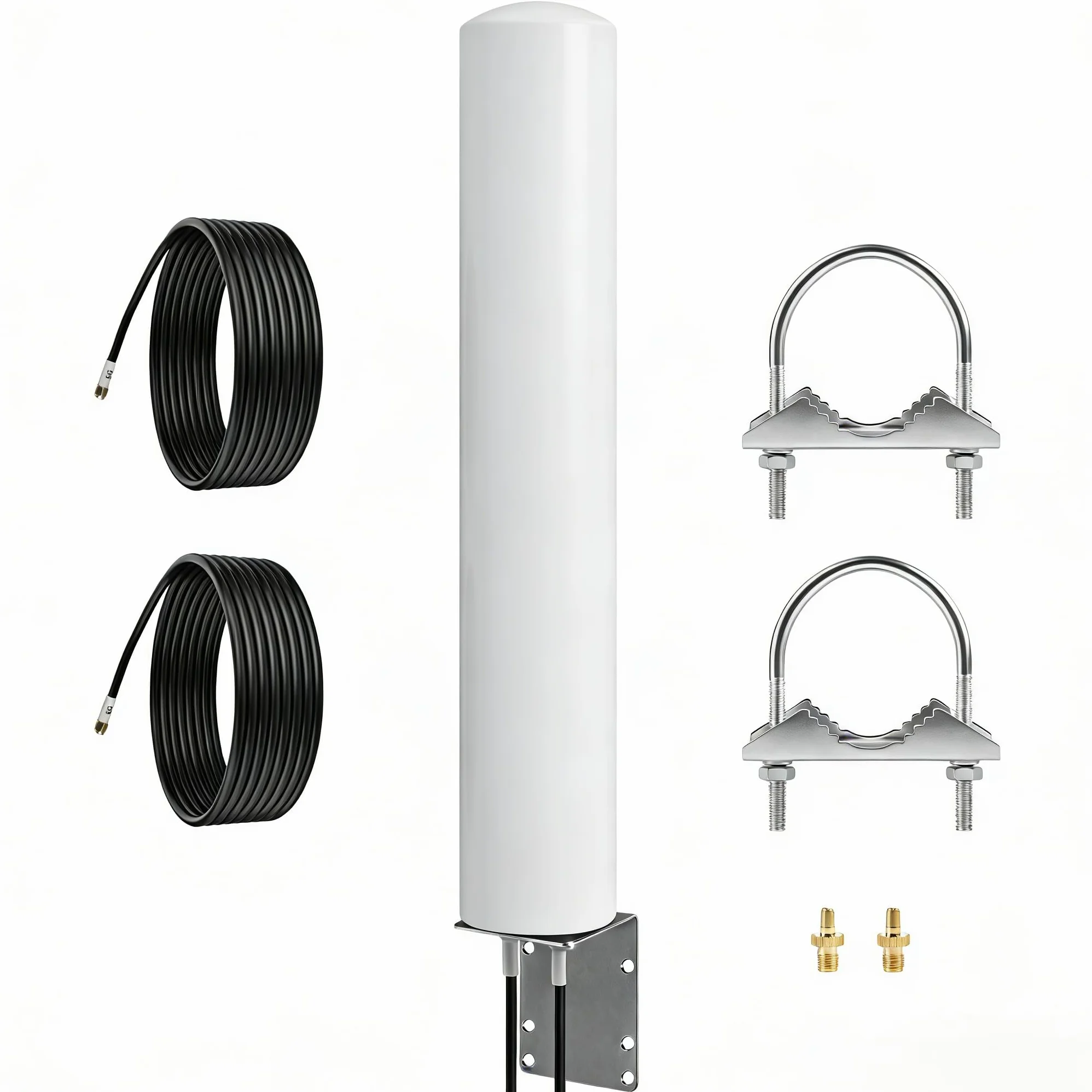 4G LTE 5G Antenna esterna Mimo Omnidirezionale 600-6000 MHz | Spina SMA TS9 adattatore guadagno fino a 5 dBi 2 x 5 metri cavo adatto 5G 3G 4G LTE Router Modem
